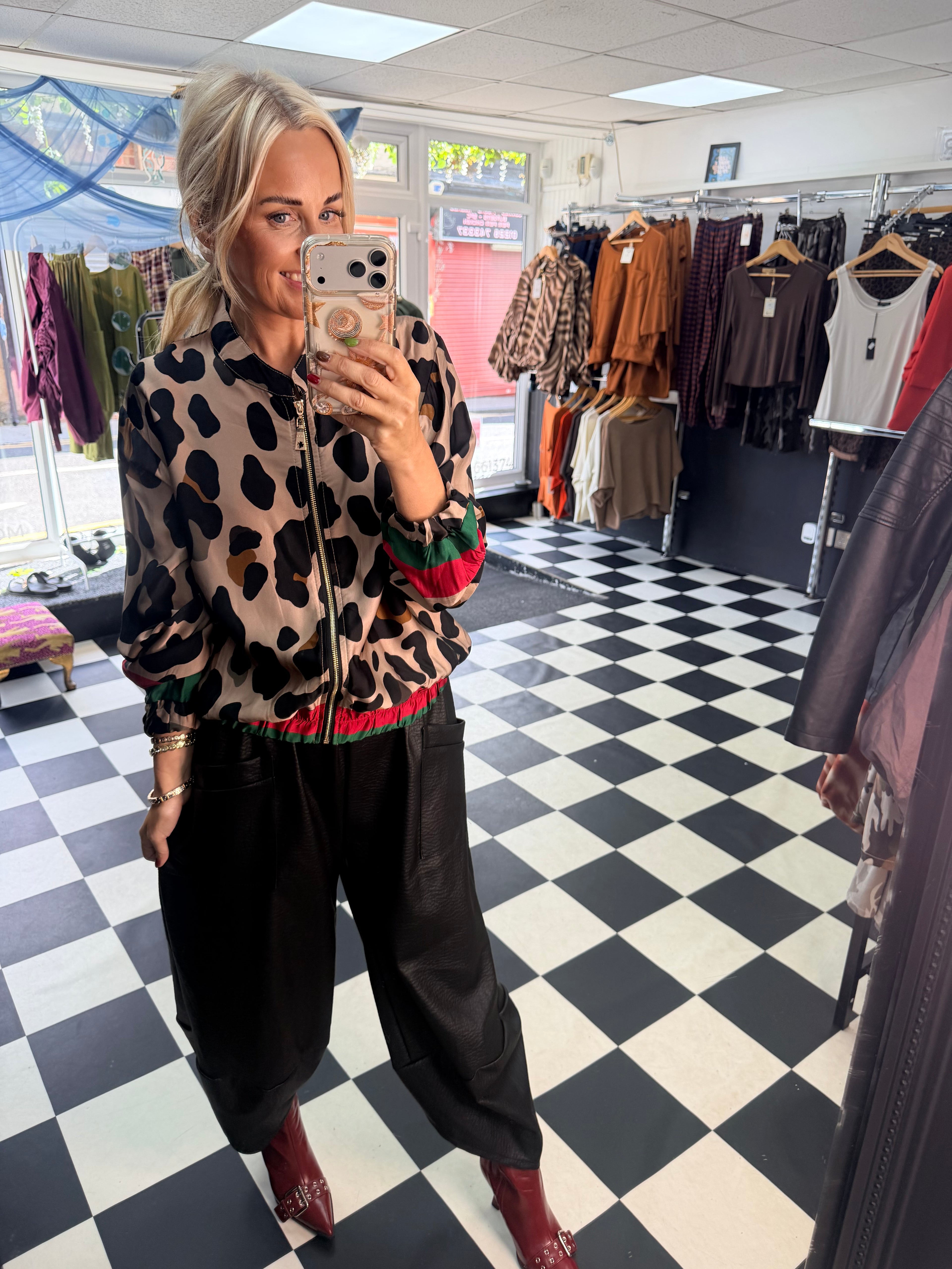 PU Tulip Trousers Black