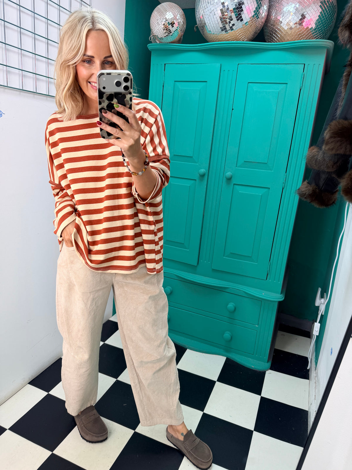 The Sunday stripe - Orange and Cream