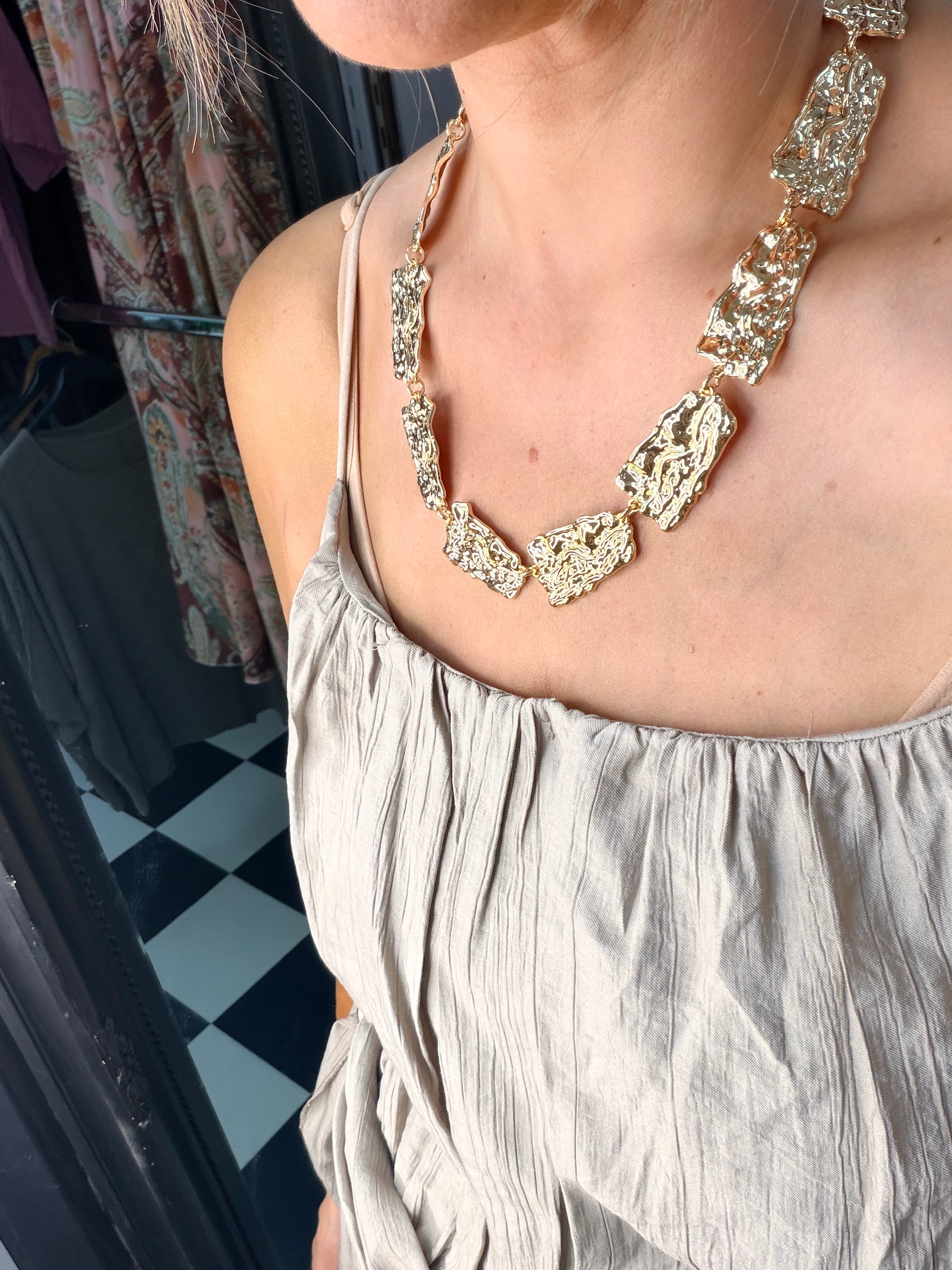Gold Square Necklace
