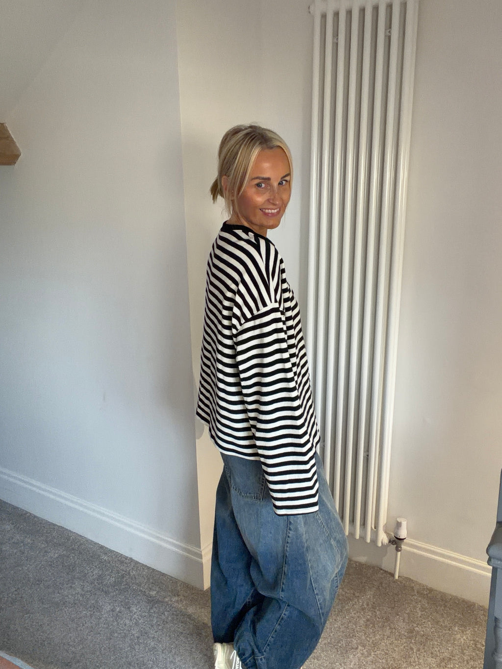 Weekend slouch stripe Black and White Special Buy