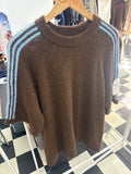 Stripe Shoulder Jumper Chocolate and Blue