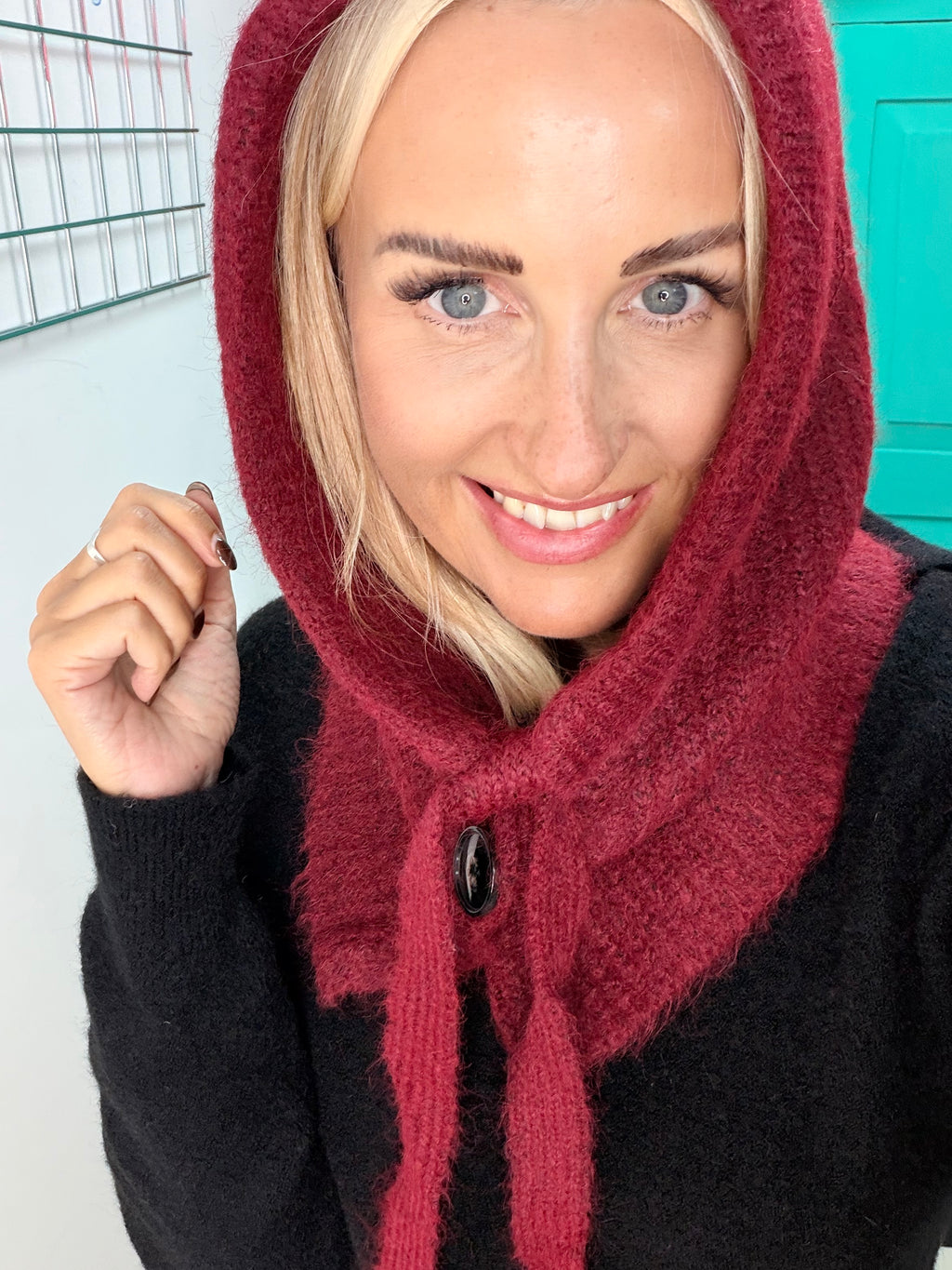 Button Snood Plum