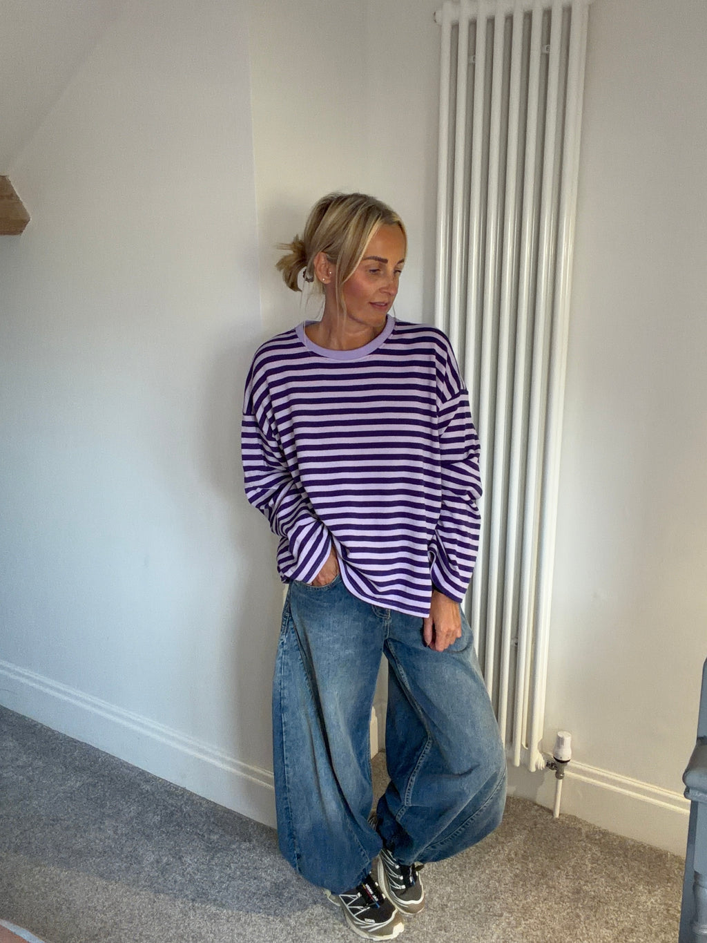 Weekend slouch stripe Purple and Lilac Special Buy