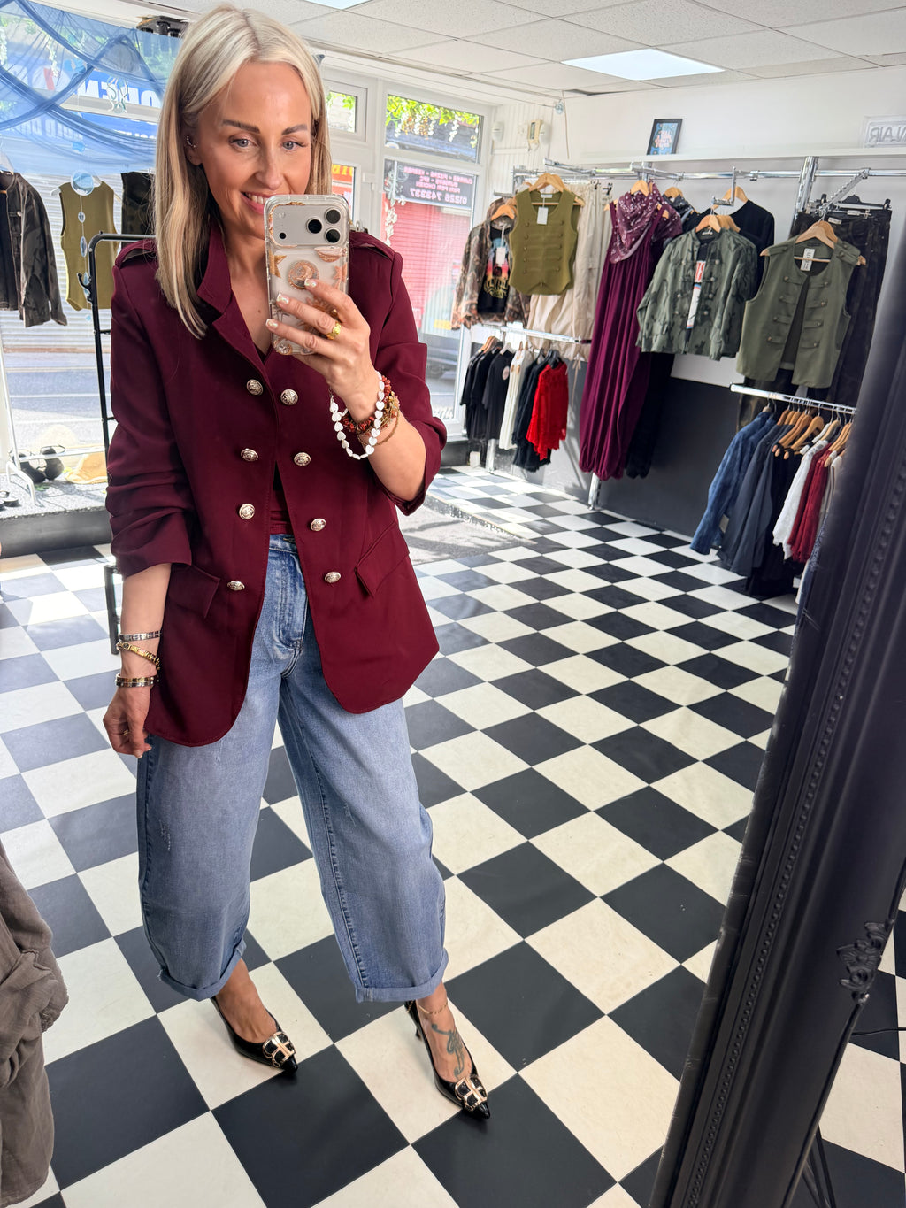 Military blazer Wine