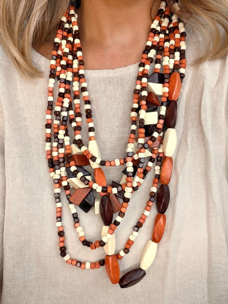 Bohemian Wooden Necklace