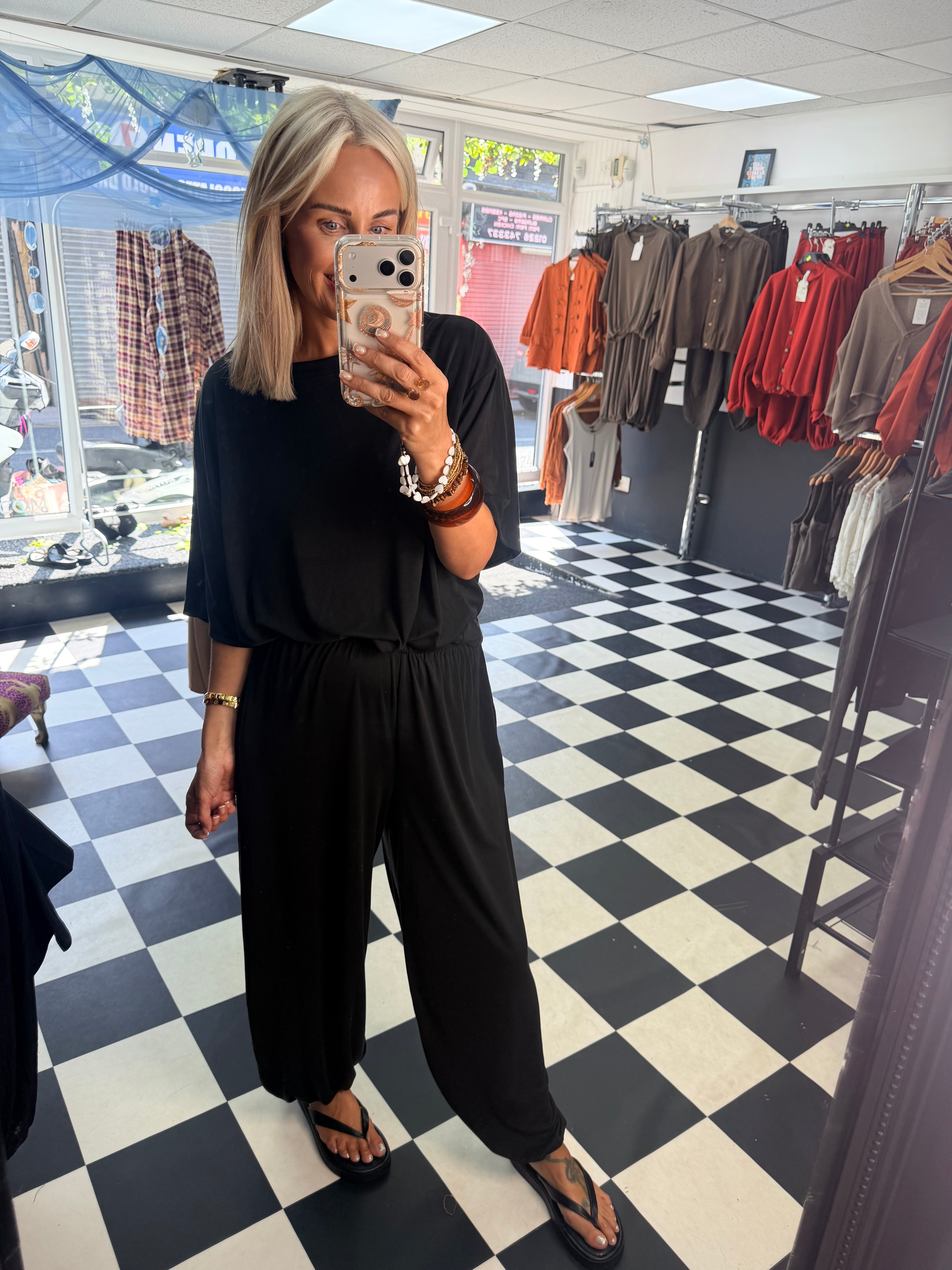 Weekend Slouch Co Ord Black