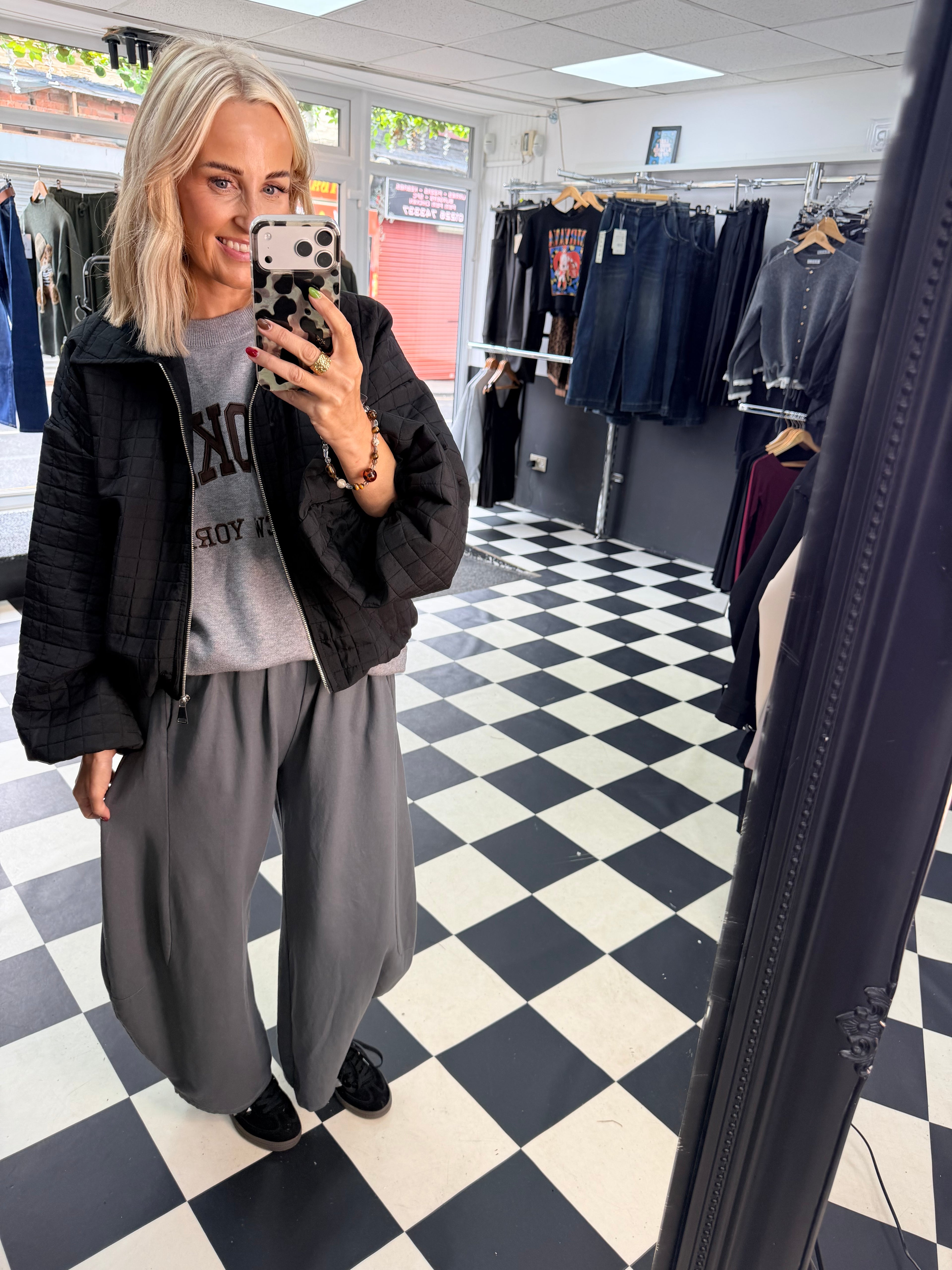 Quilted Bomber jacket - Black