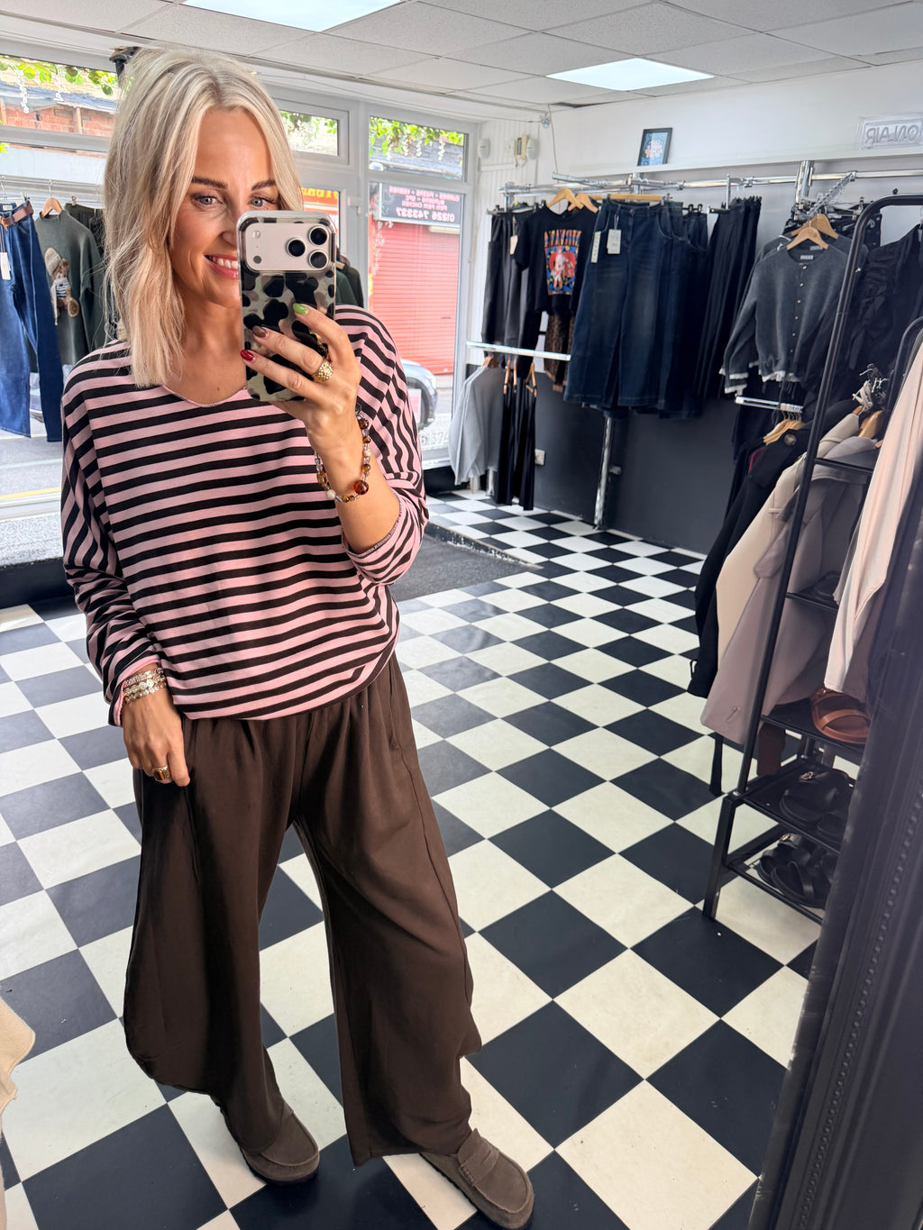 Basic Stripe - Pink and Chocolate