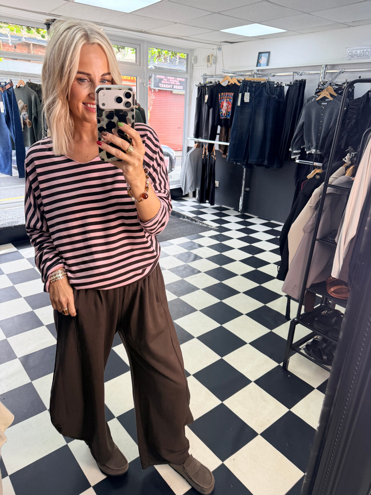 Basic Stripe - Pink and Chocolate