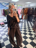 Zebra Slouchy Jumper Chocolate