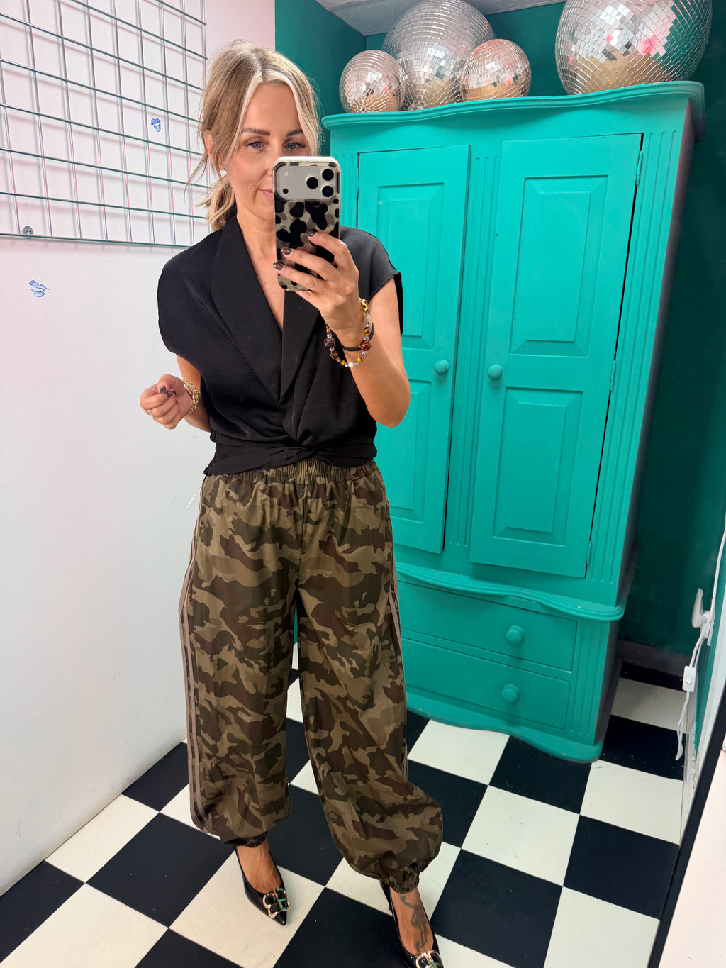 The Camo Club Balloon Trousers Taupe Stripe Special Buy