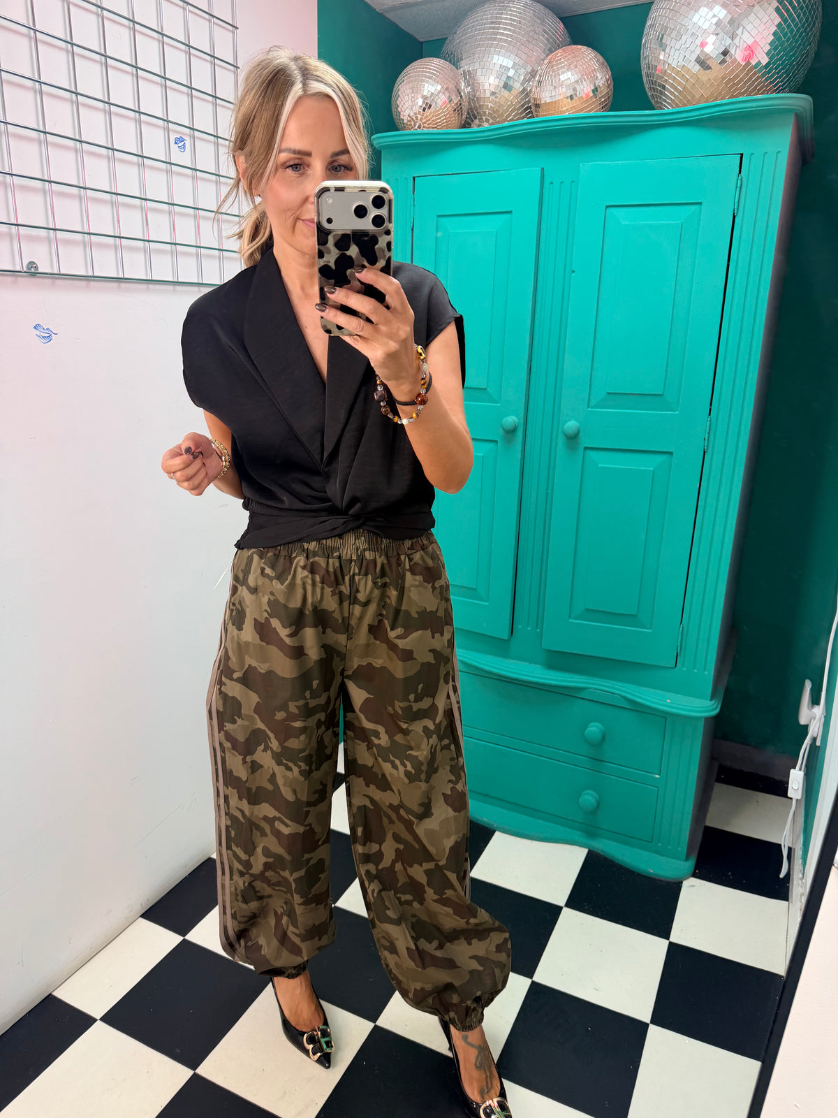 The Camo Club Balloon Trousers Taupe Stripe Special Buy