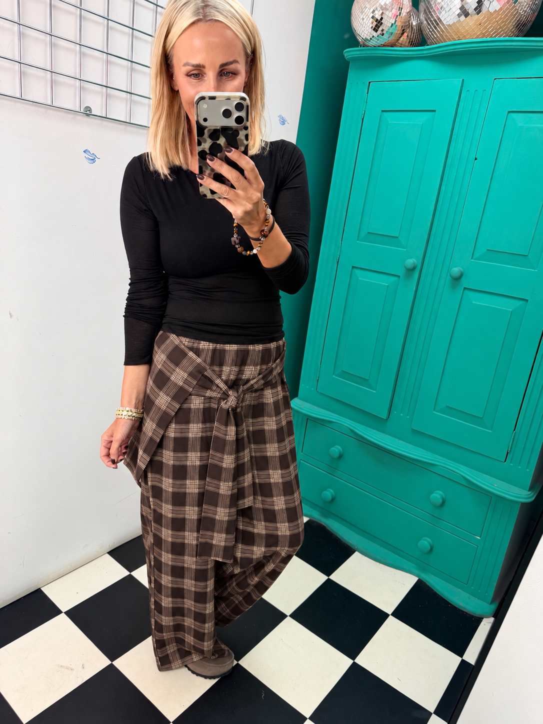 Shirt Tied Wrap around the waist trousers Chocolate