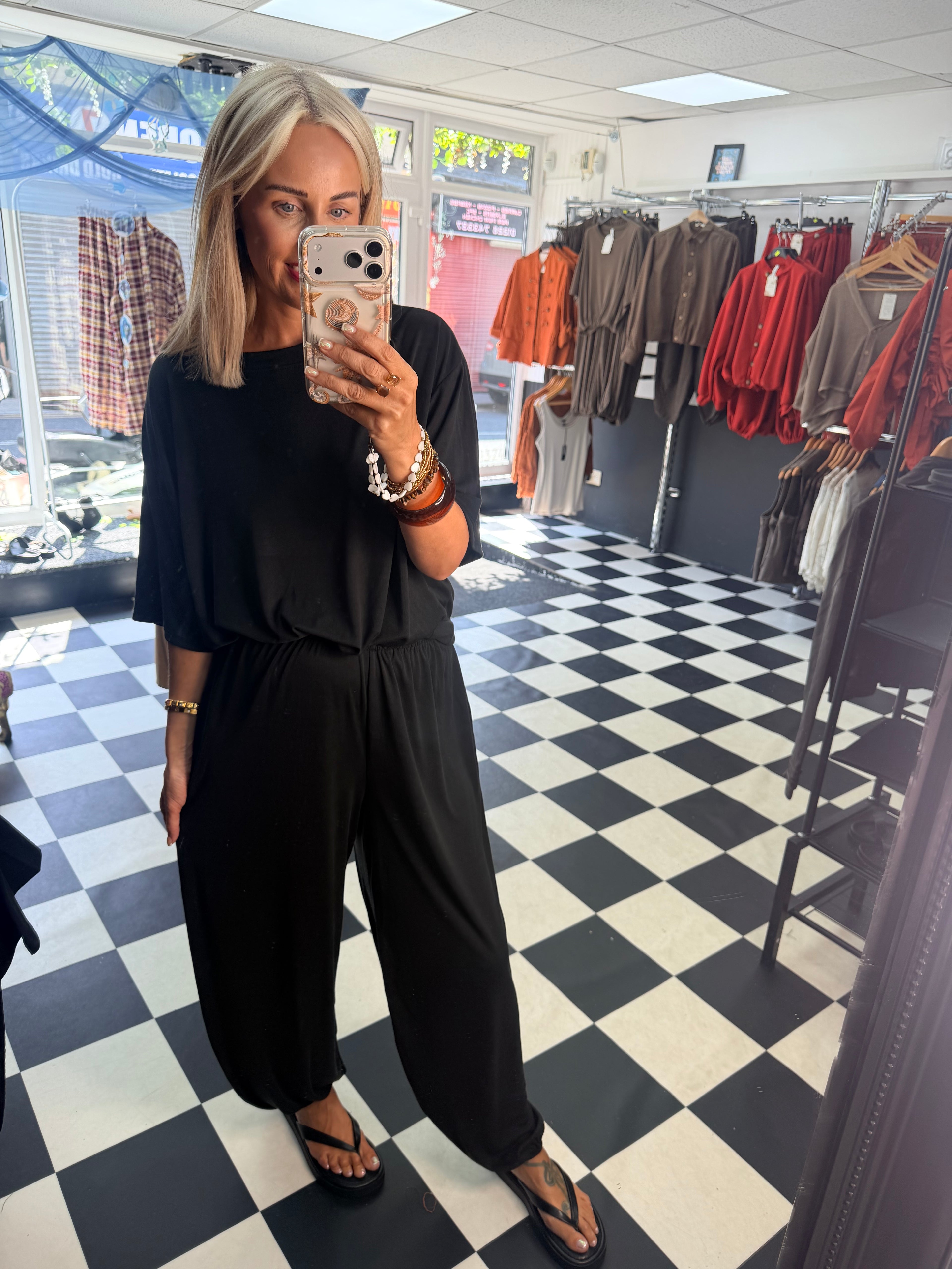 Weekend Slouch Co Ord Black