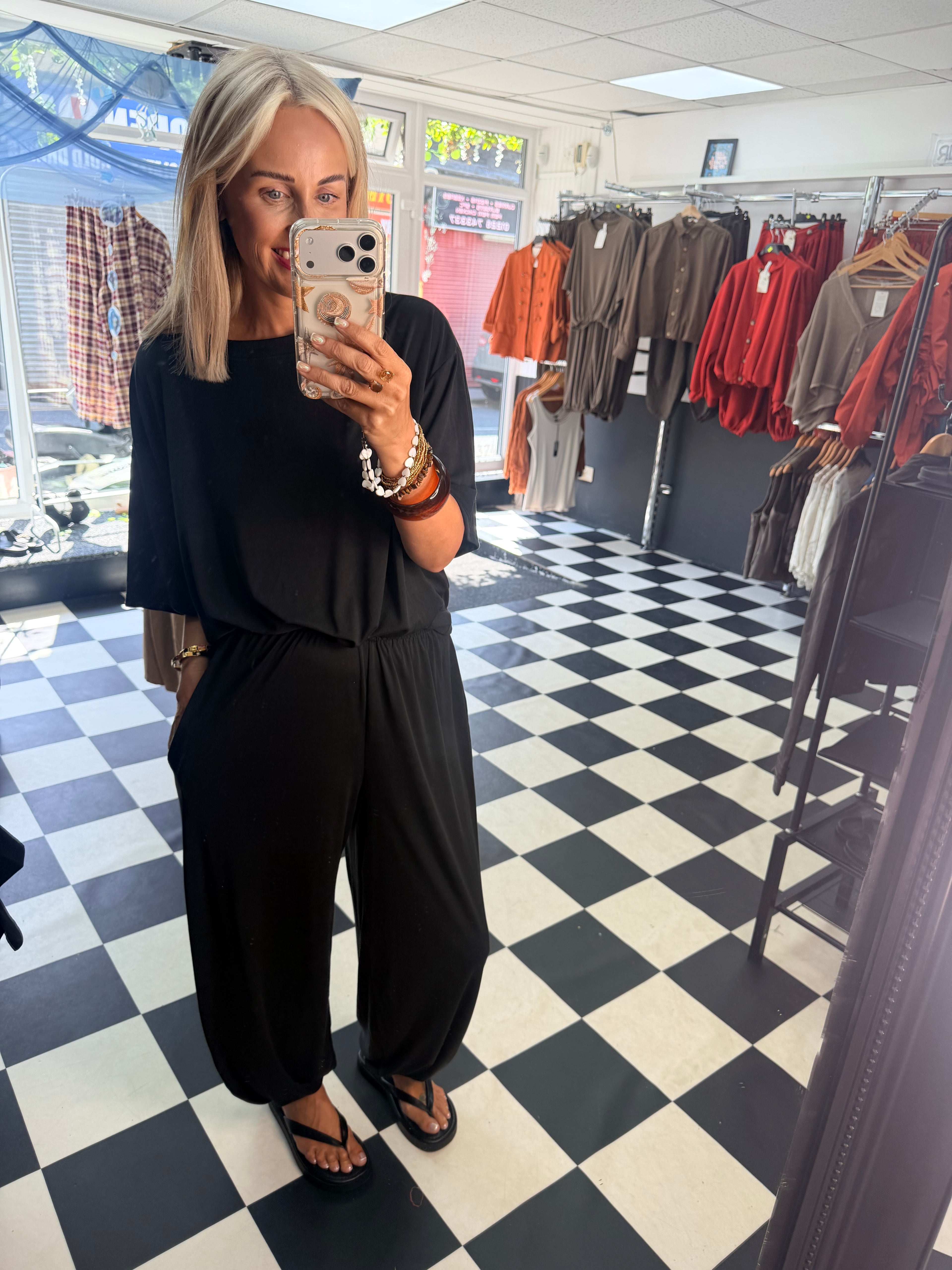 Weekend Slouch Co Ord Black