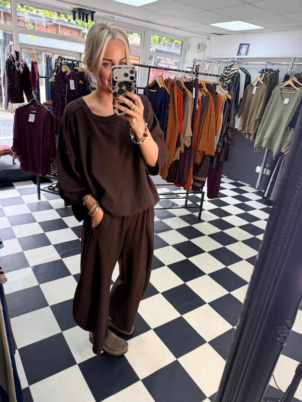 Slouchy Casual Top Chocolate