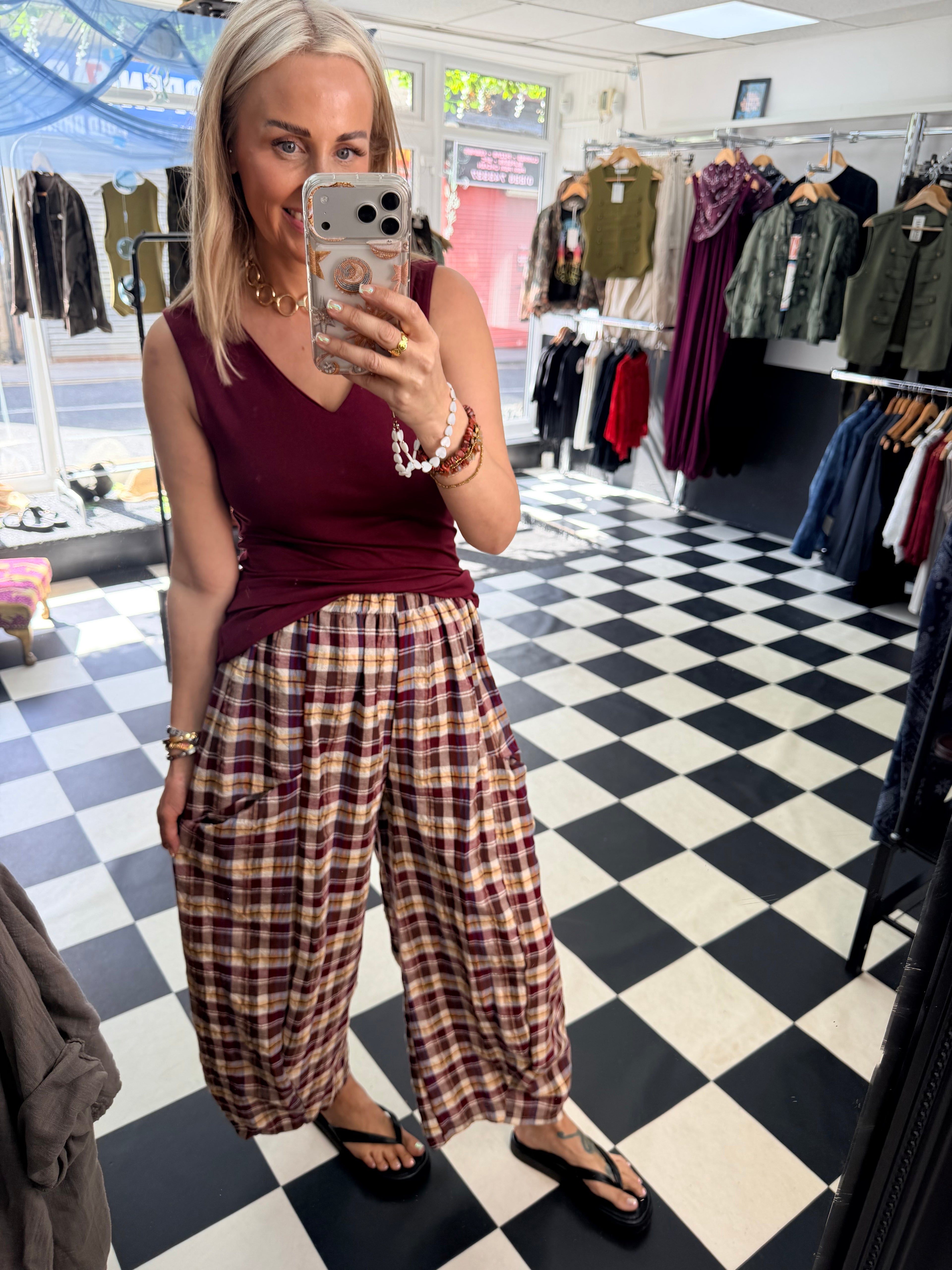 Autumn Check Trousers