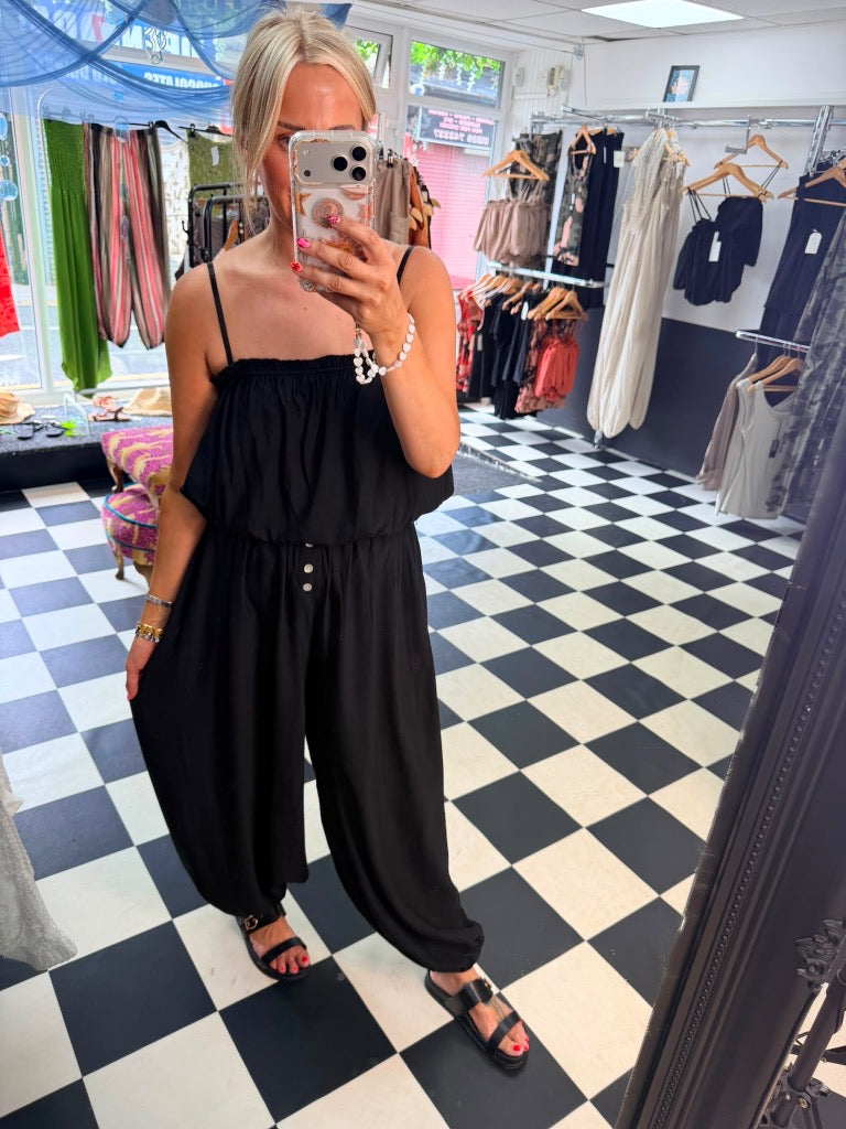 Button Balloon trousers - Black Pre Order Due in Monday 20th July approx