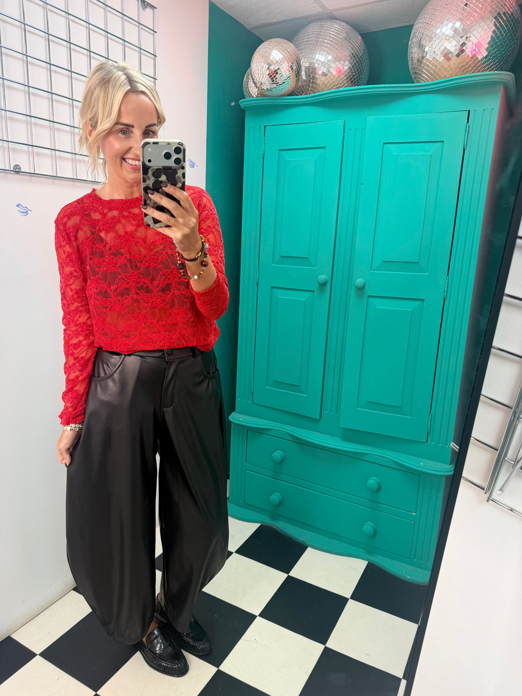 Lace Top Red