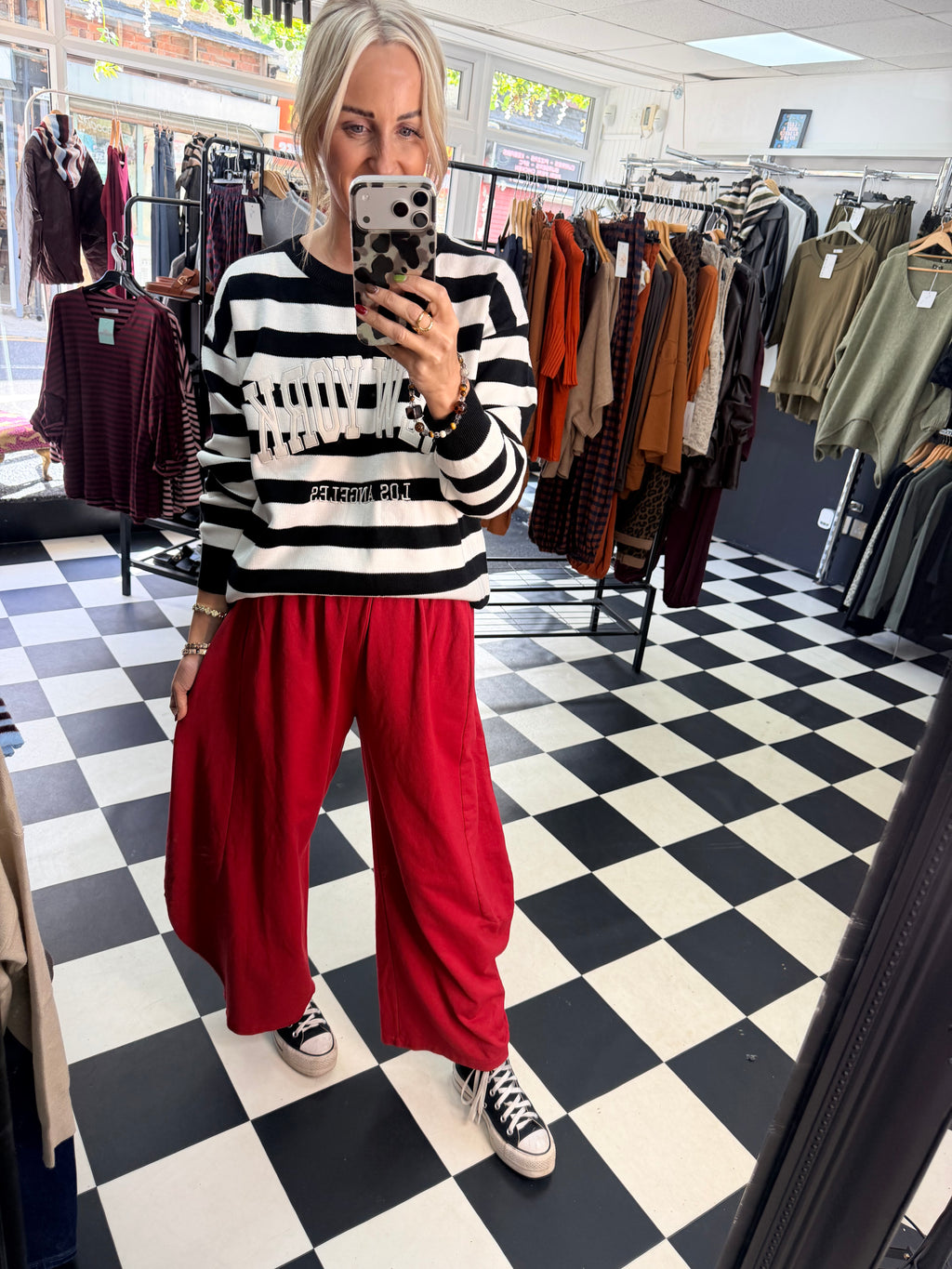 Stripe NY Jumper Black
