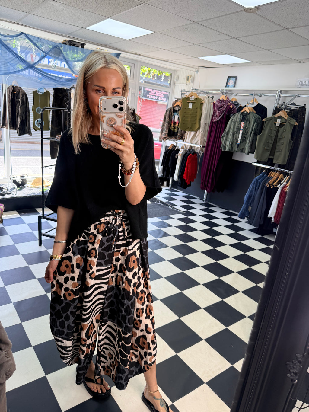 Funky Animal Split Trousers Black