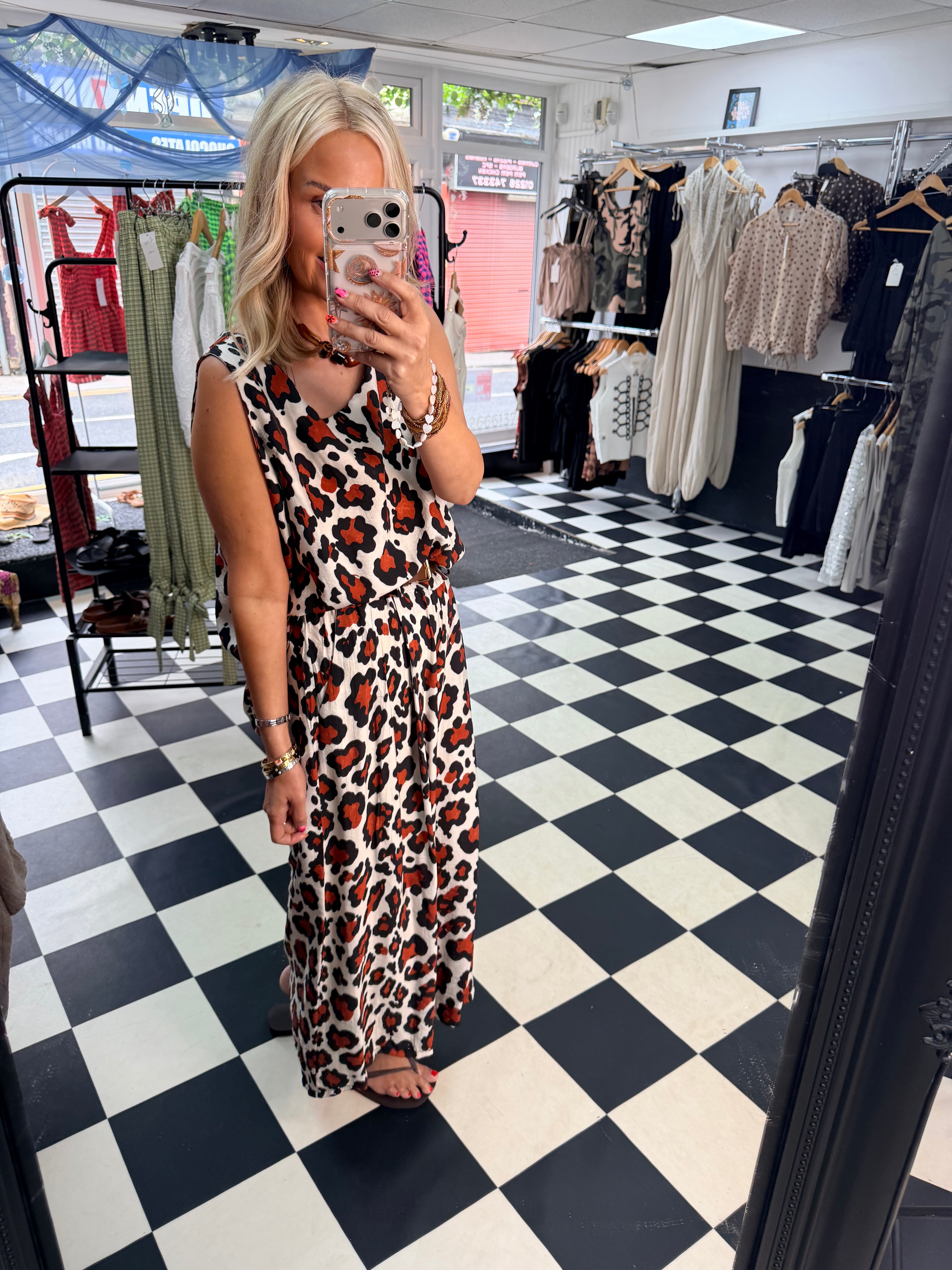 Animal co ord Cream and Rust