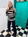 Turtle Neck Jumper Lightning Print Black Special Buy