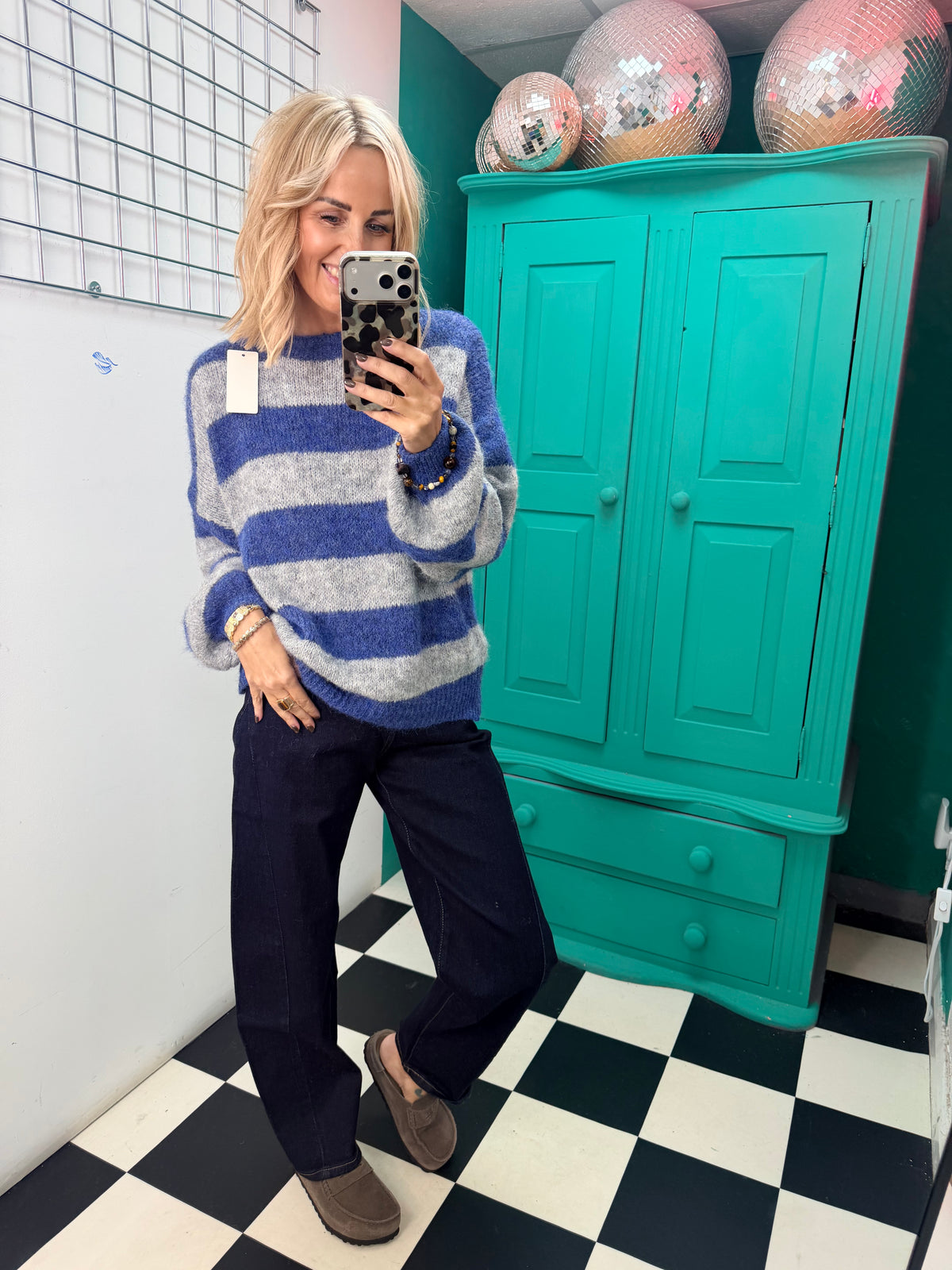 Chunky stripe knit - Blue and Grey