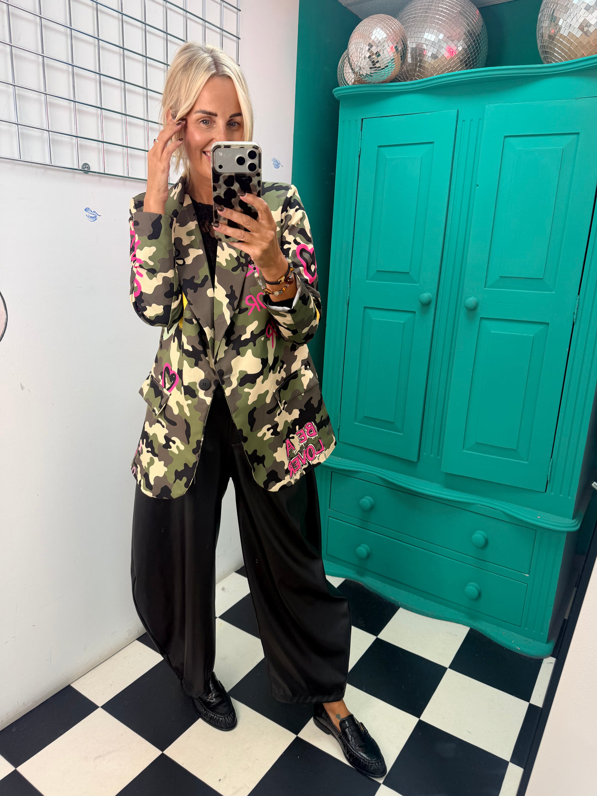 Be a Lover Camo Graffiti Blazer