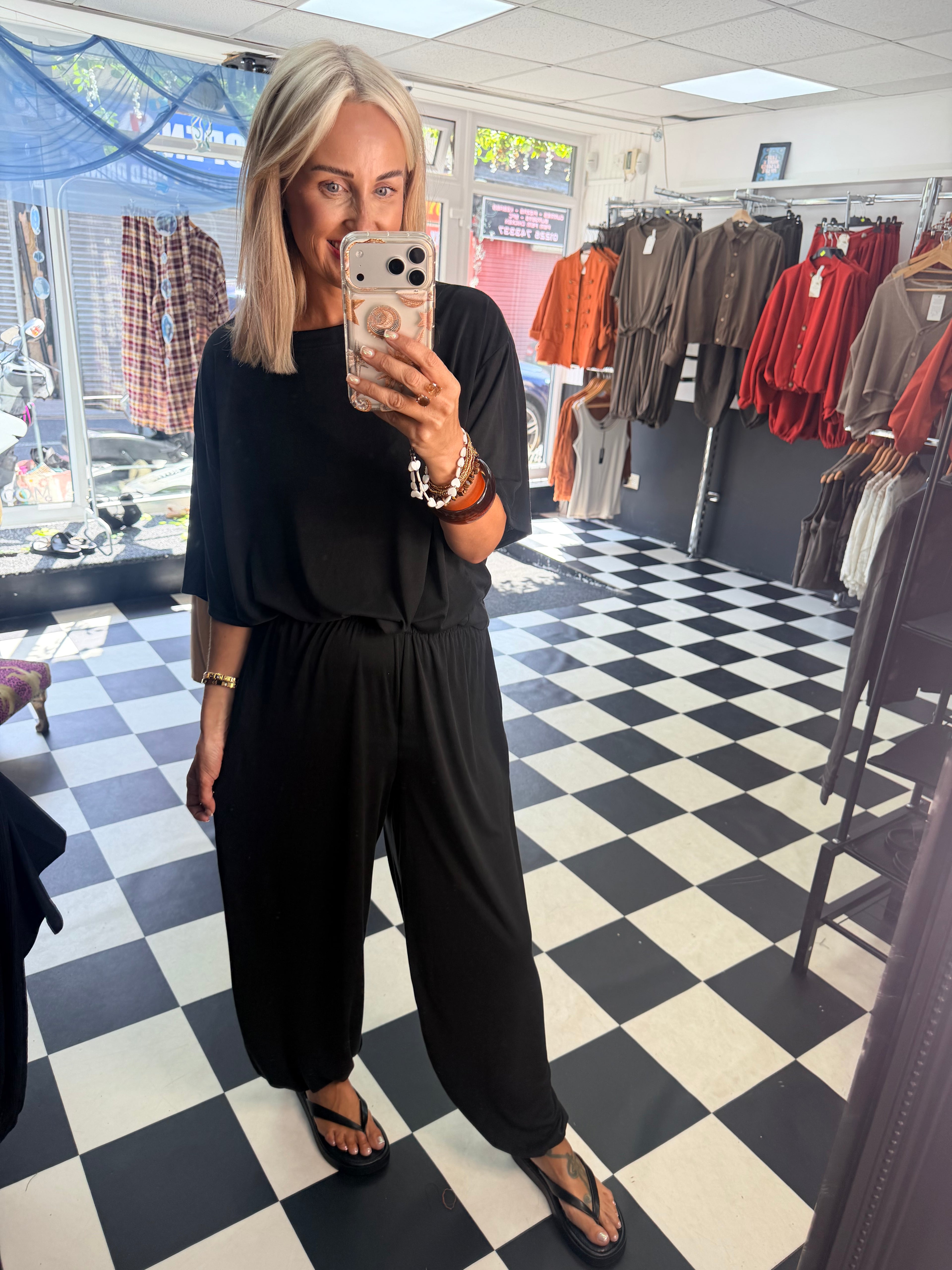 Weekend Slouch Co Ord Black