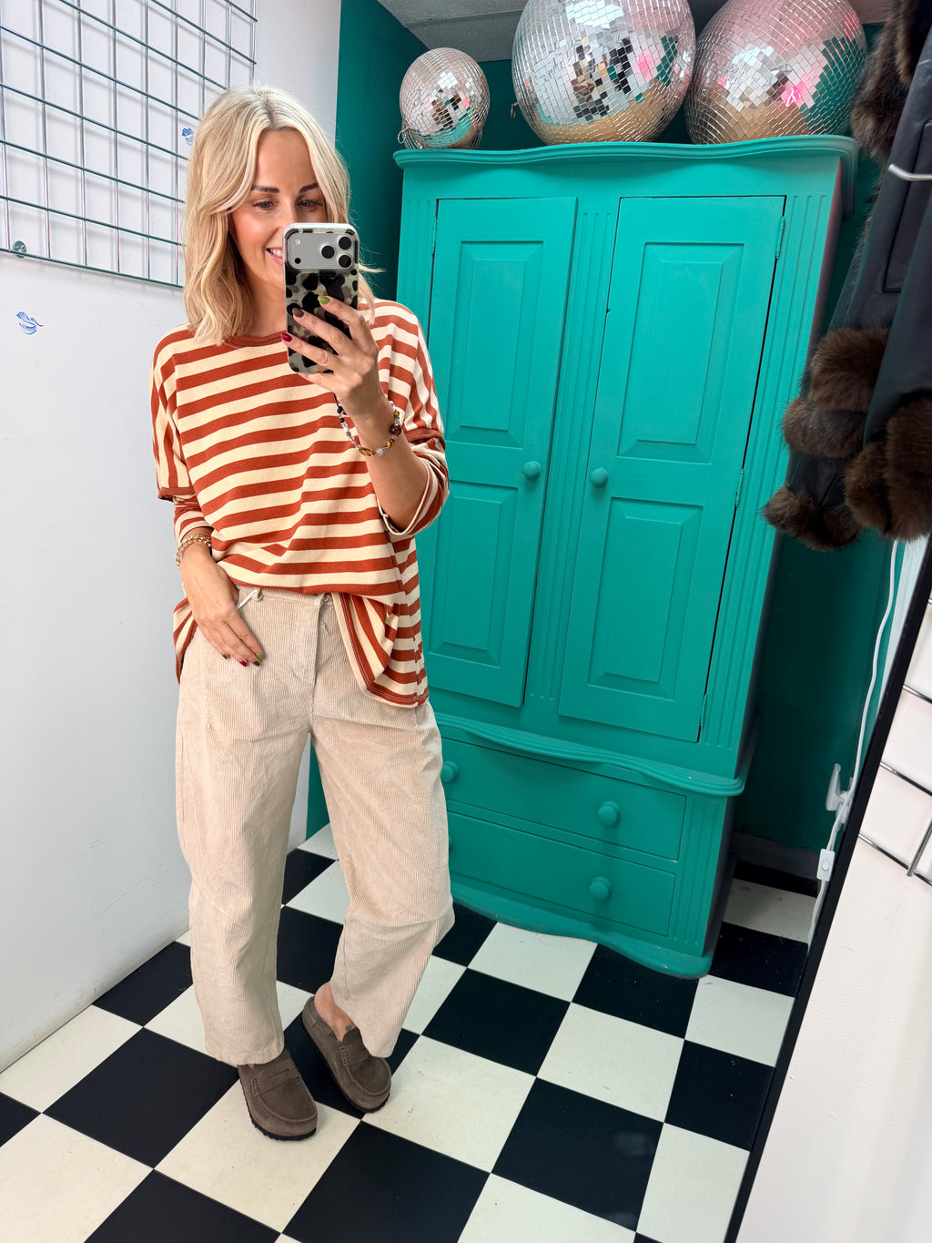The Sunday stripe - Orange and Cream