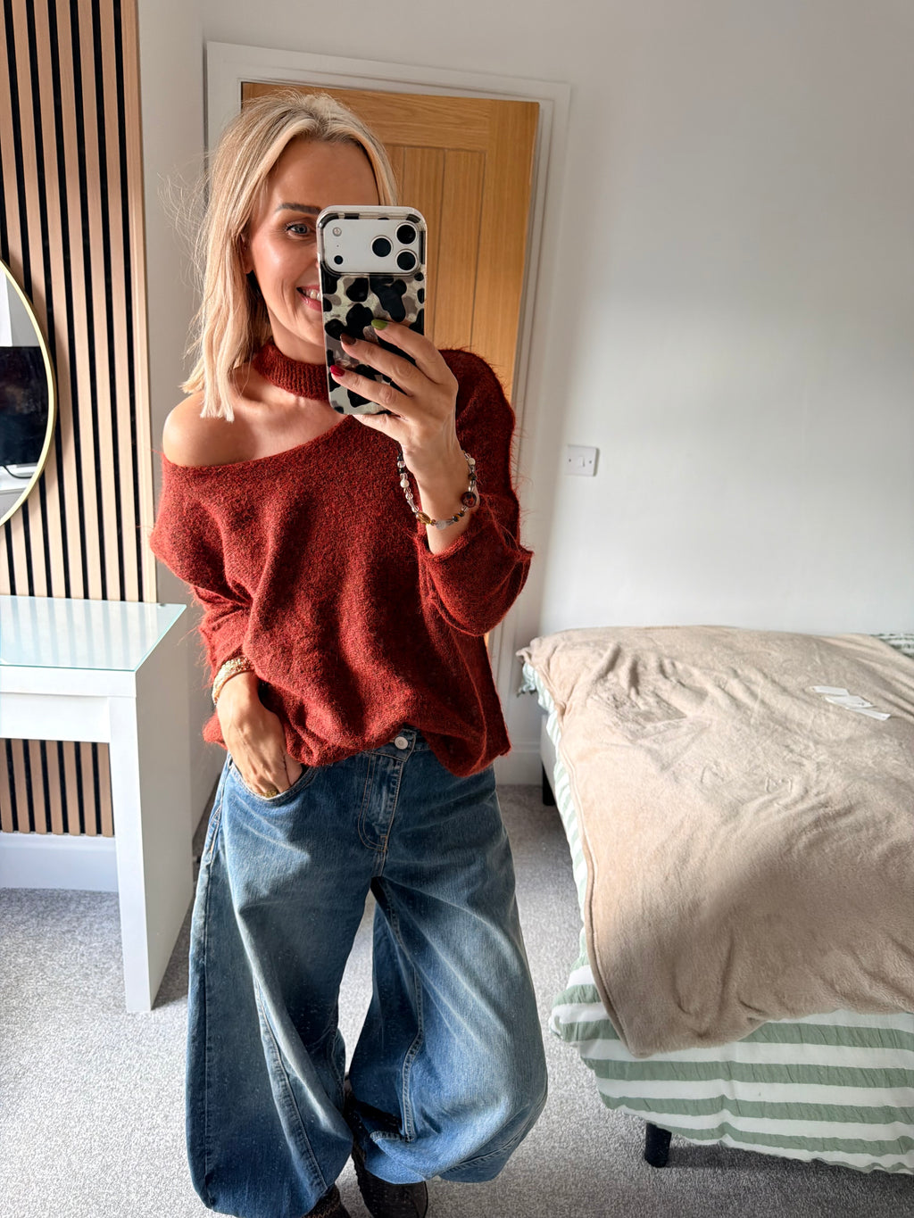 Slash Neck Jumper Pumpkin