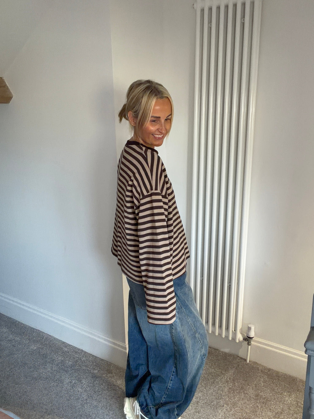 Weekend slouch stripe Chocolate and Camel Special Buy