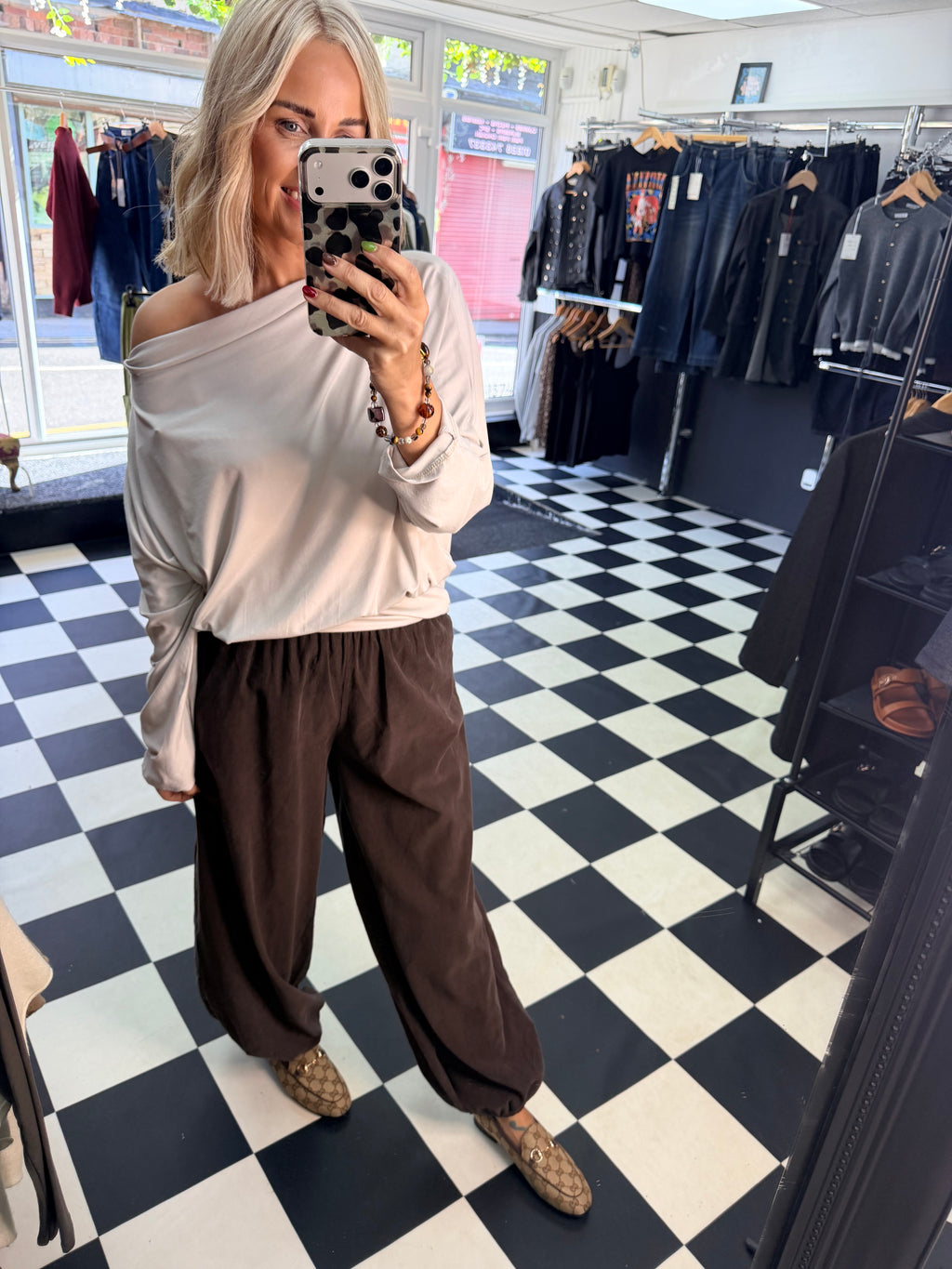 Slouchy Long Sleeve Top Cream