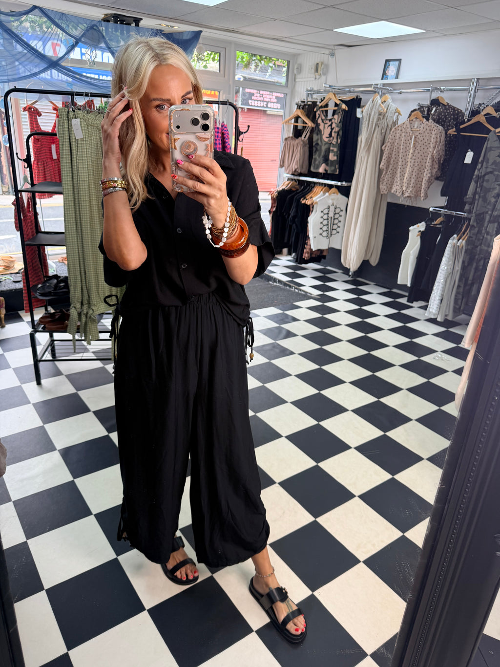 Beaded Co Ord Black