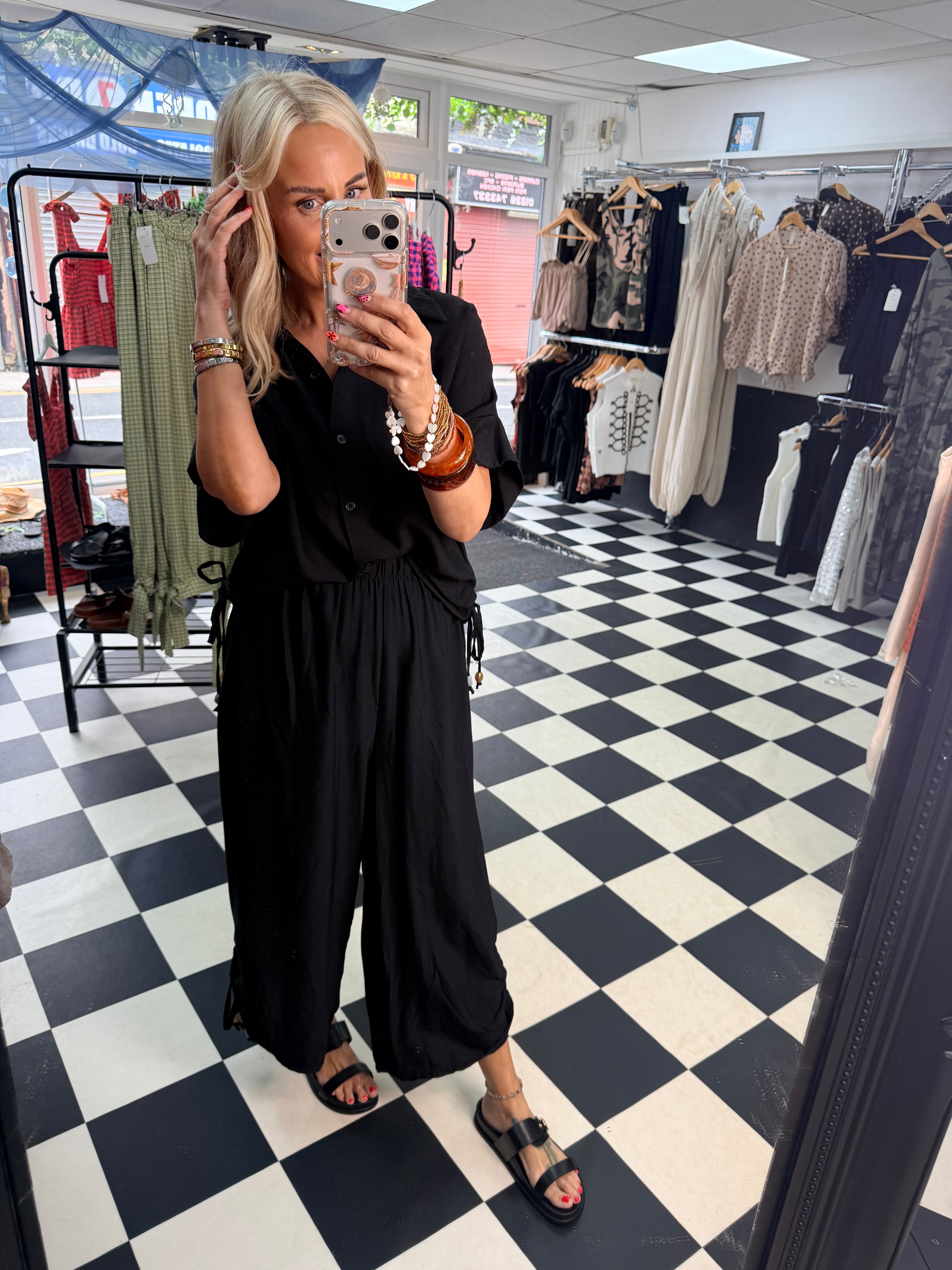 Beaded Co Ord Black