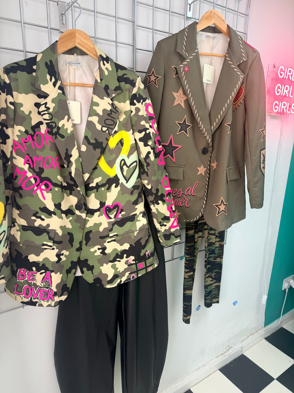 Be a Lover Camo Graffiti Blazer