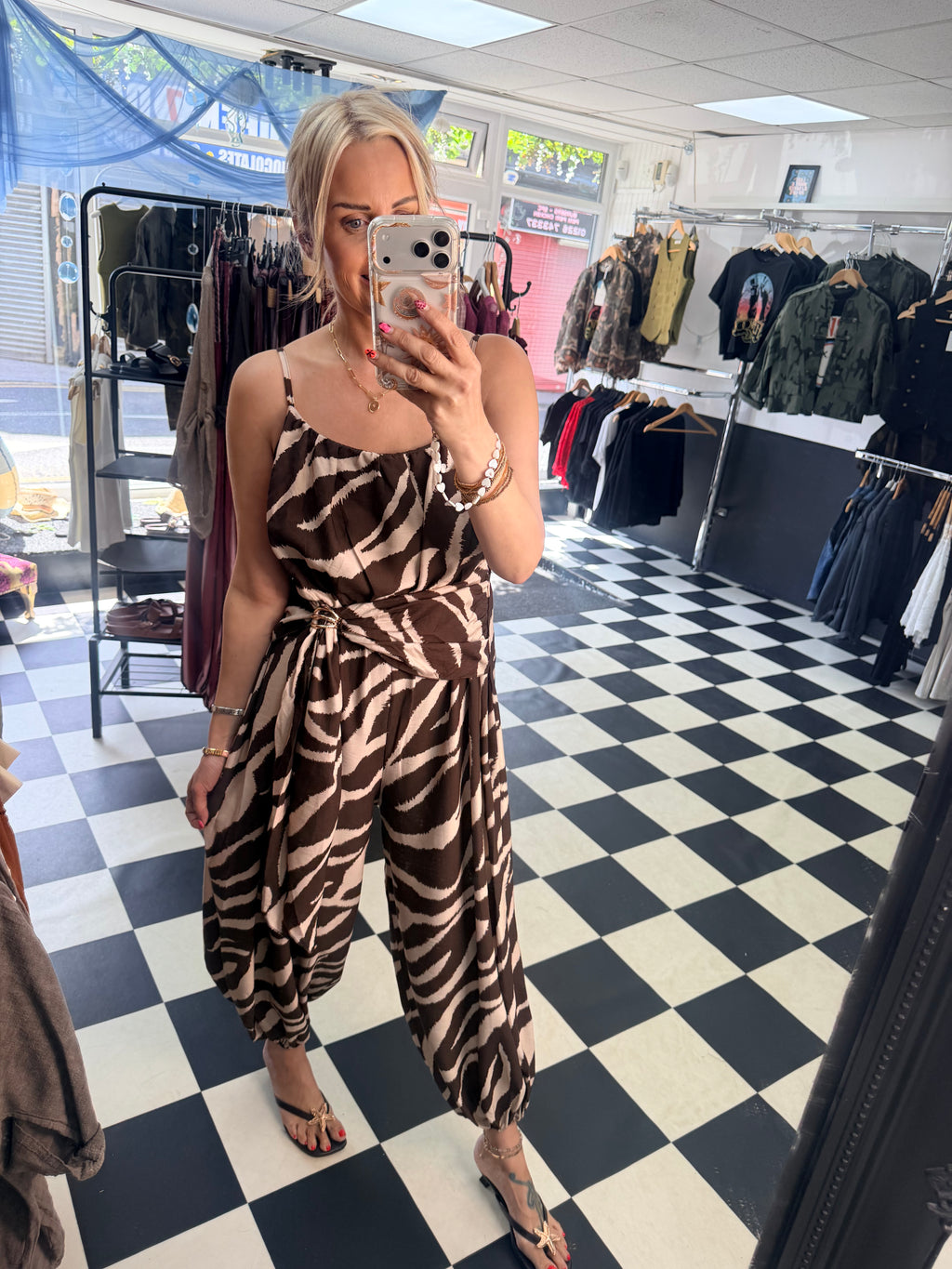 Wrap Crinkle Jumpsuit Coffee and Cream