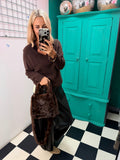 Luxe Faux fur Shoulder bag - Chocolate