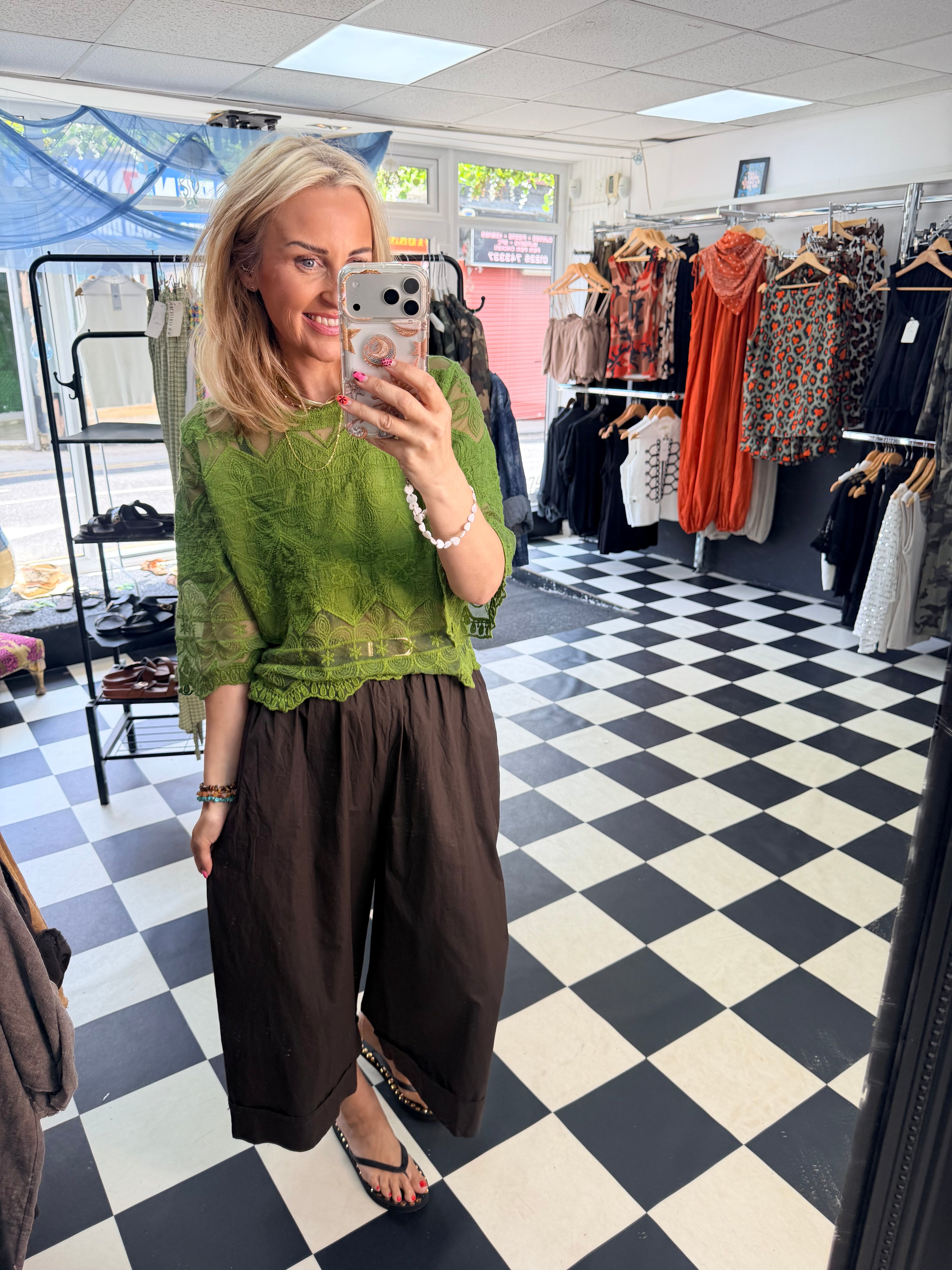 Flora top Green