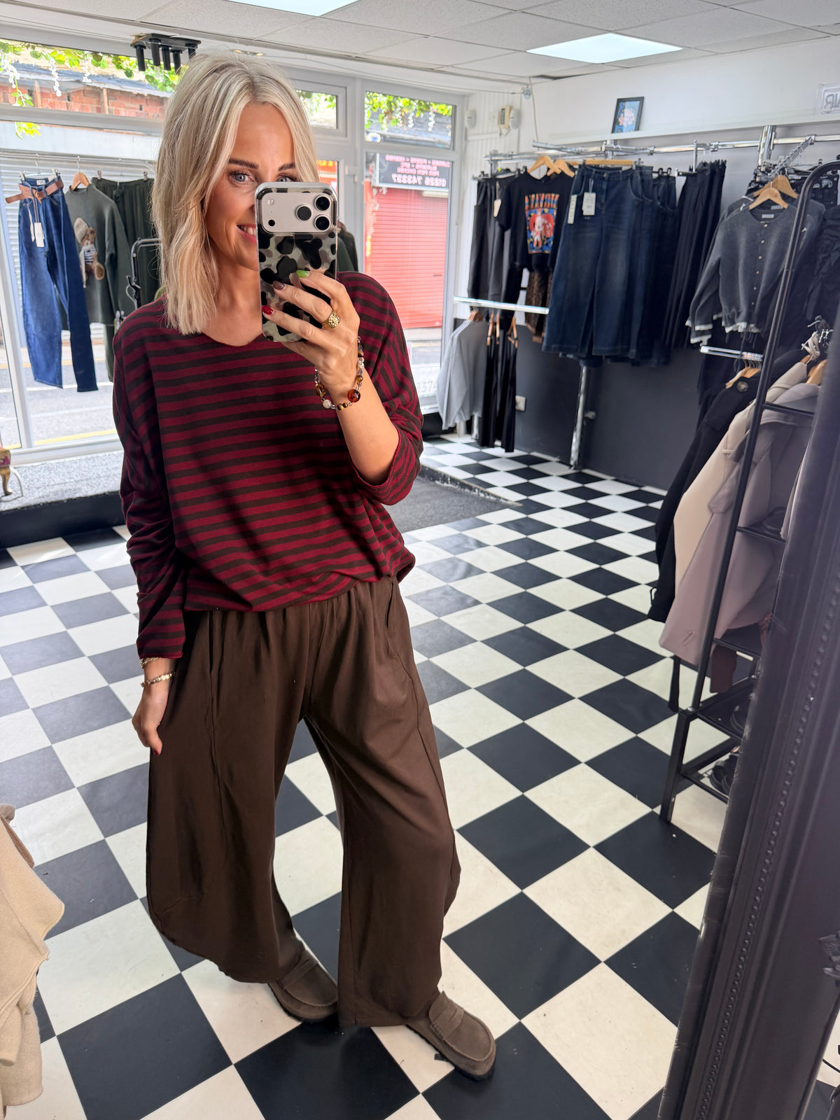 Barrel leg Joggers - Chocolate