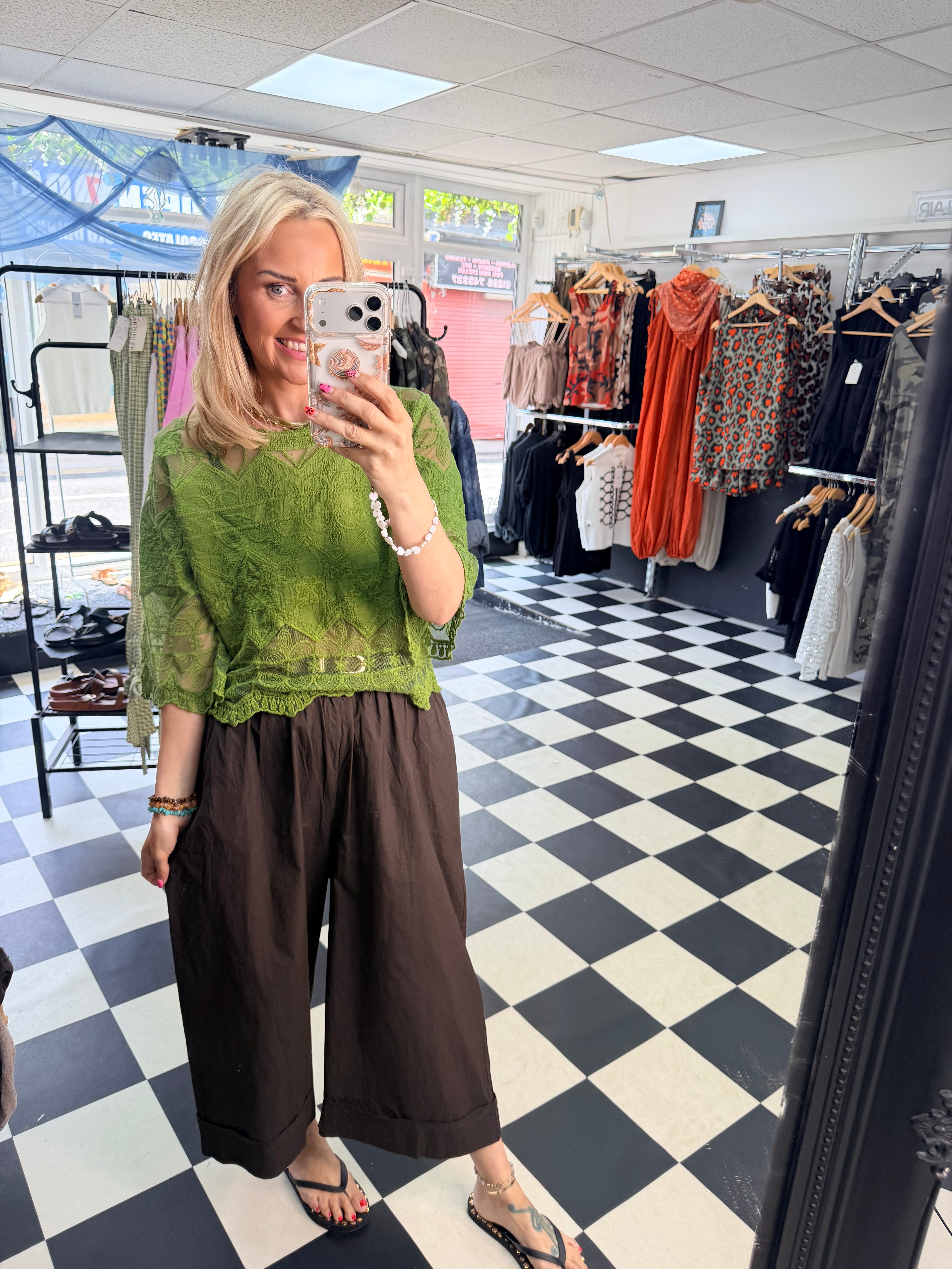 Flora top Green