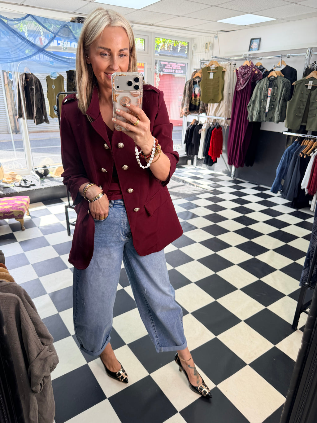 Military blazer Wine
