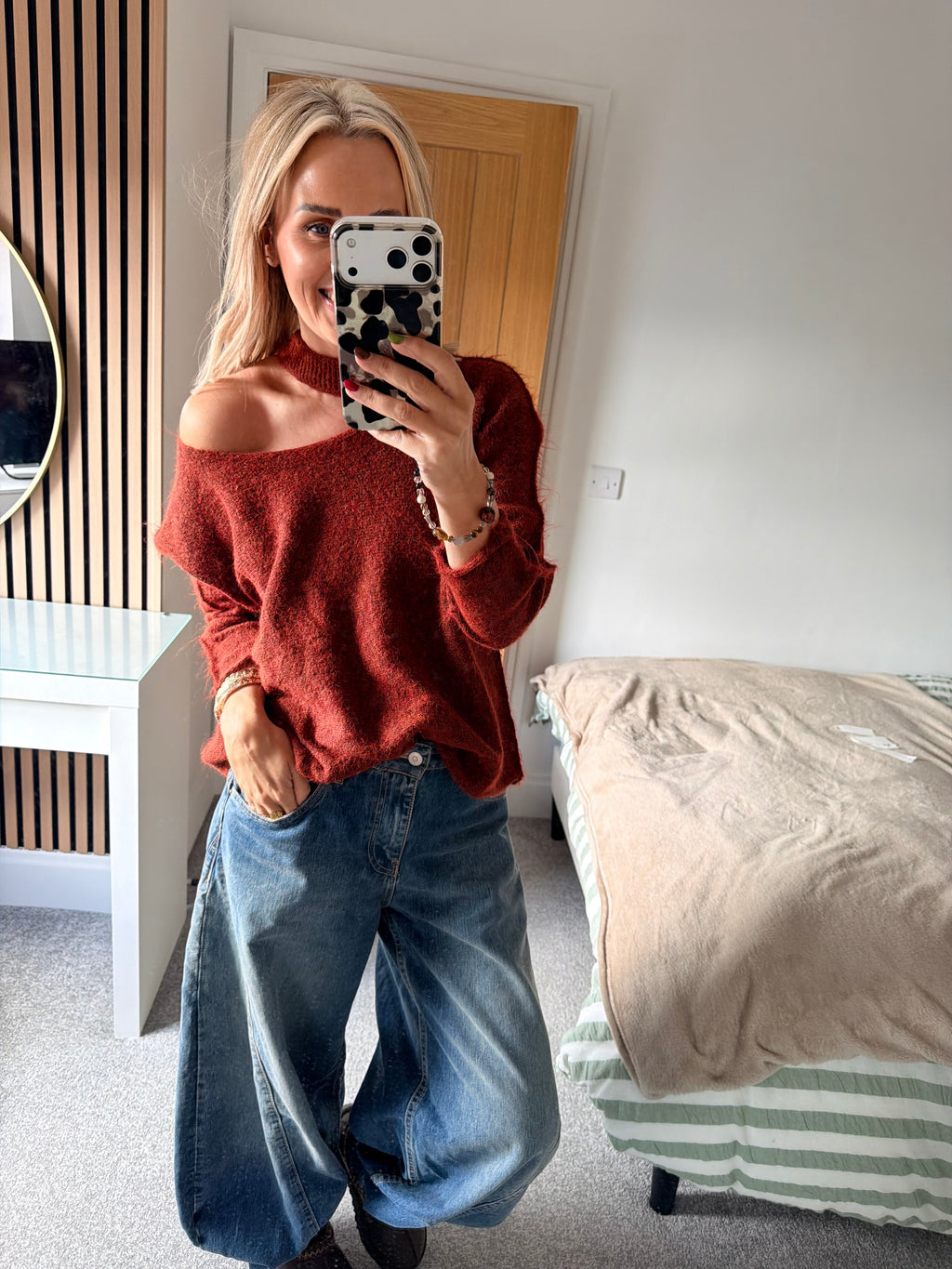 Slash Neck Jumper Pumpkin