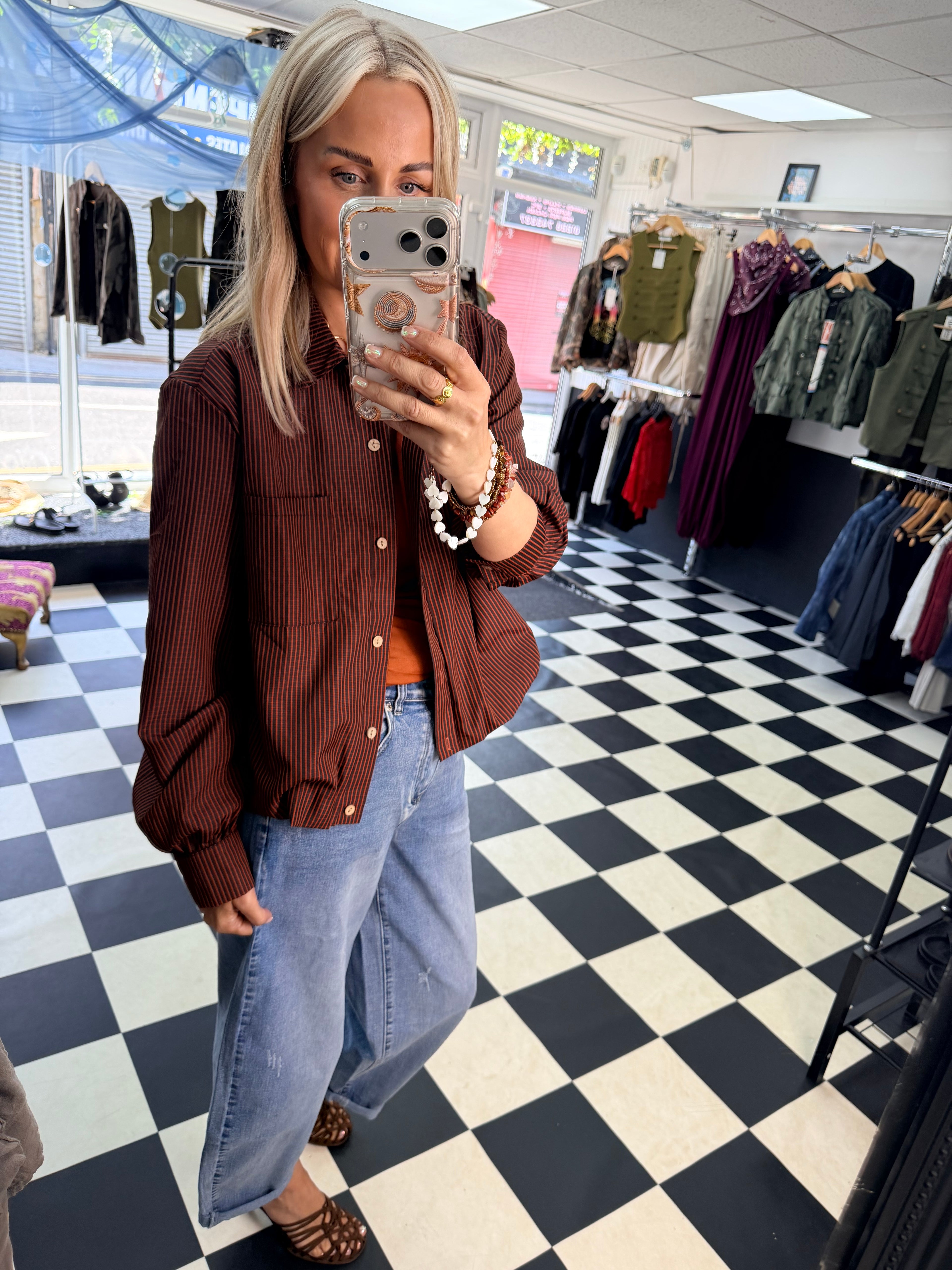 Check Jacket/ shirt Black/Rust