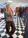 Zebra Slouchy Jumper Cream