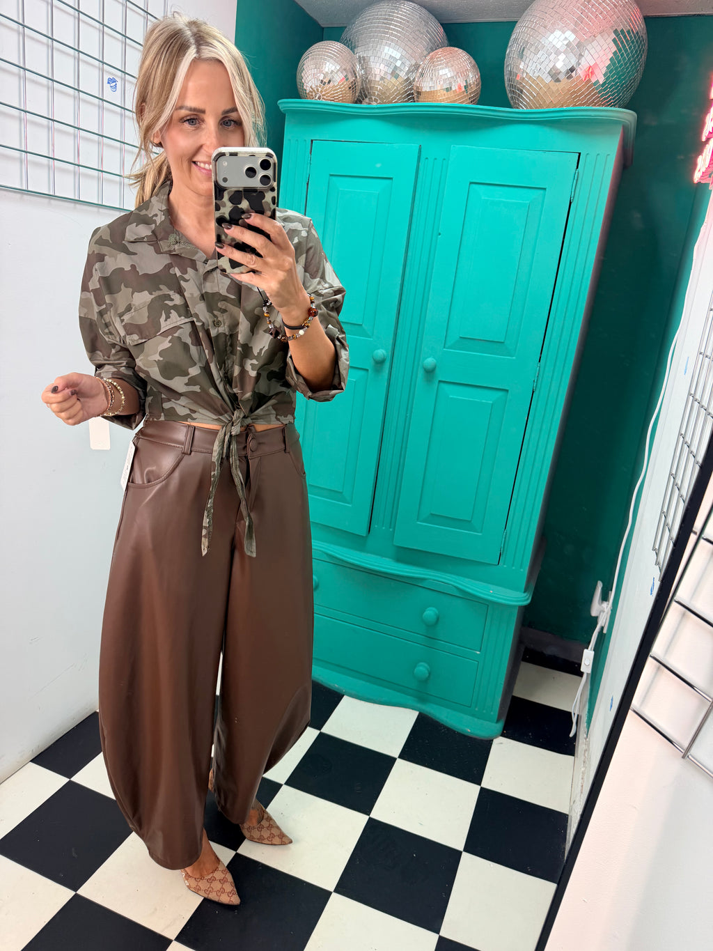 The Camo Crush Tie-Front Shirt Dark Special Buys