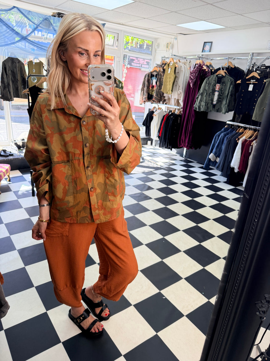 Camo Shacket Rust