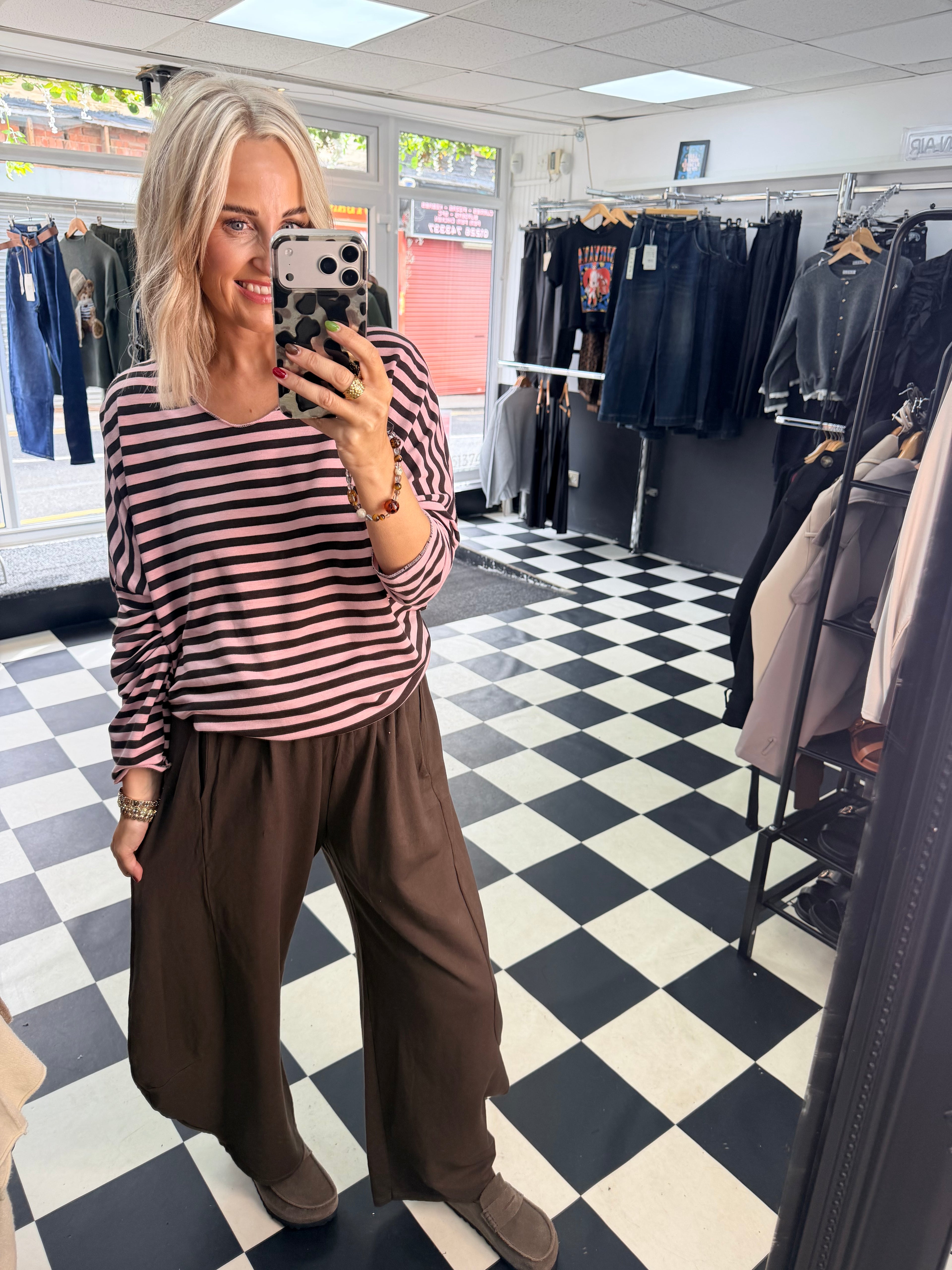 Basic Stripe - Pink and Chocolate