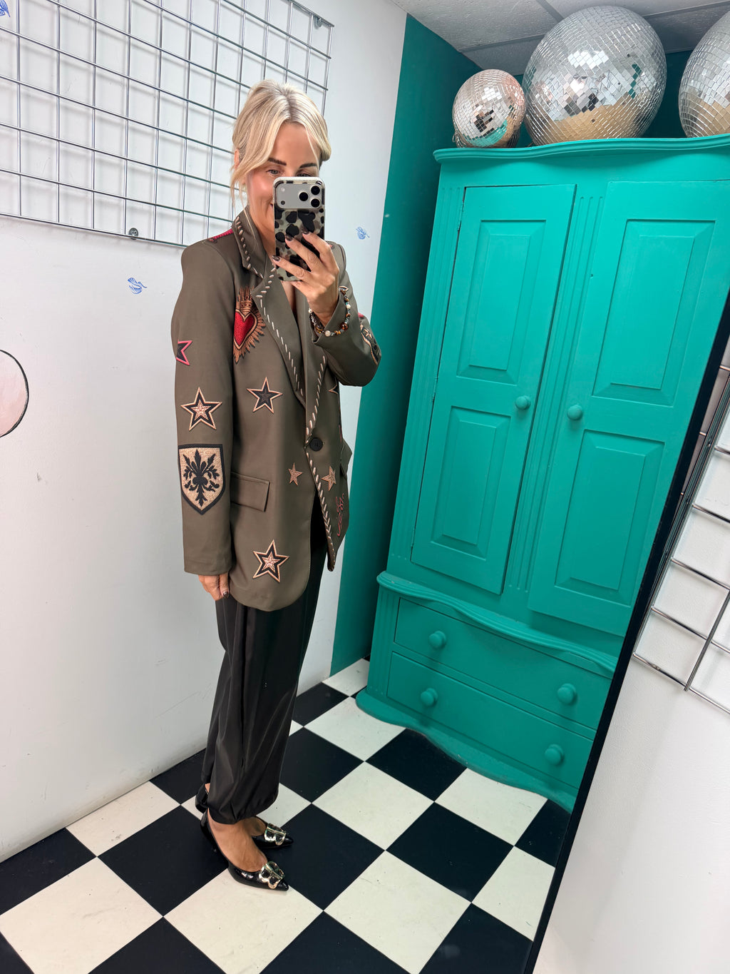 Amor Khaki Heart & Star Blazer